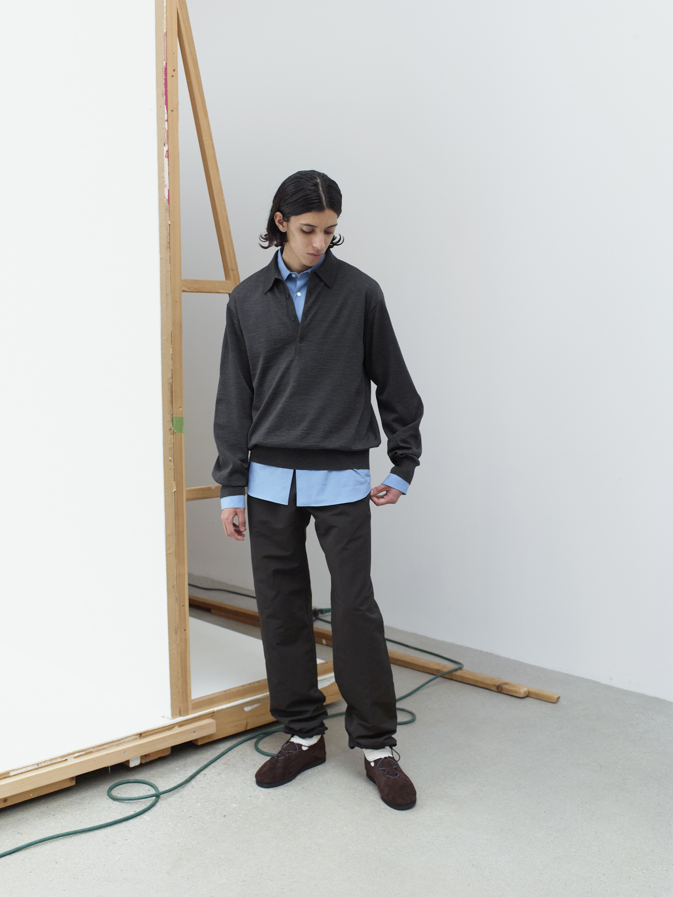 SUPER HIGH GAUGE WOOL KNIT POLO - AURALEE Official Website
