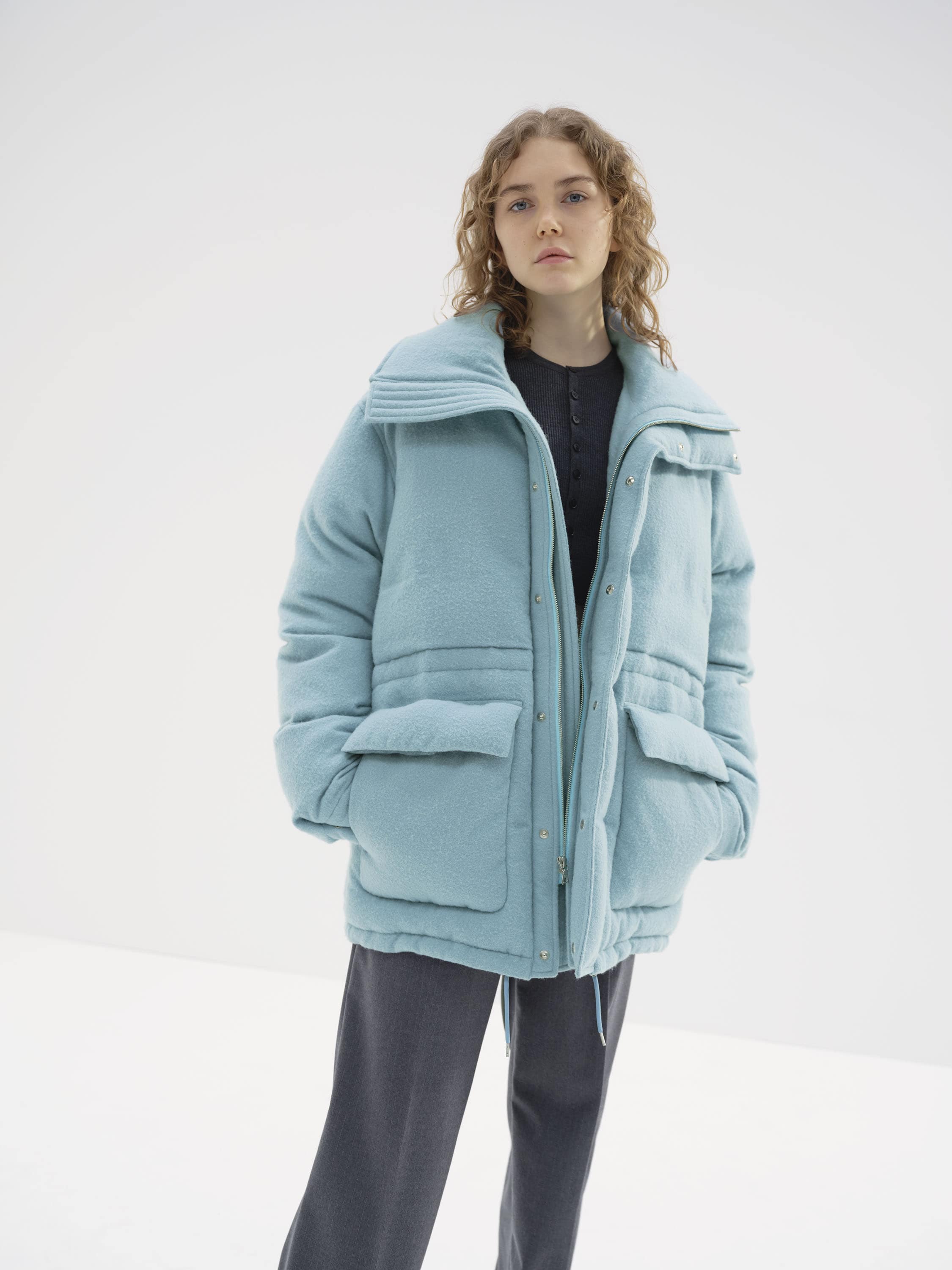 BRUSHED ALPACA WOOL DOWN BLOUSON - AURALEE Official Website