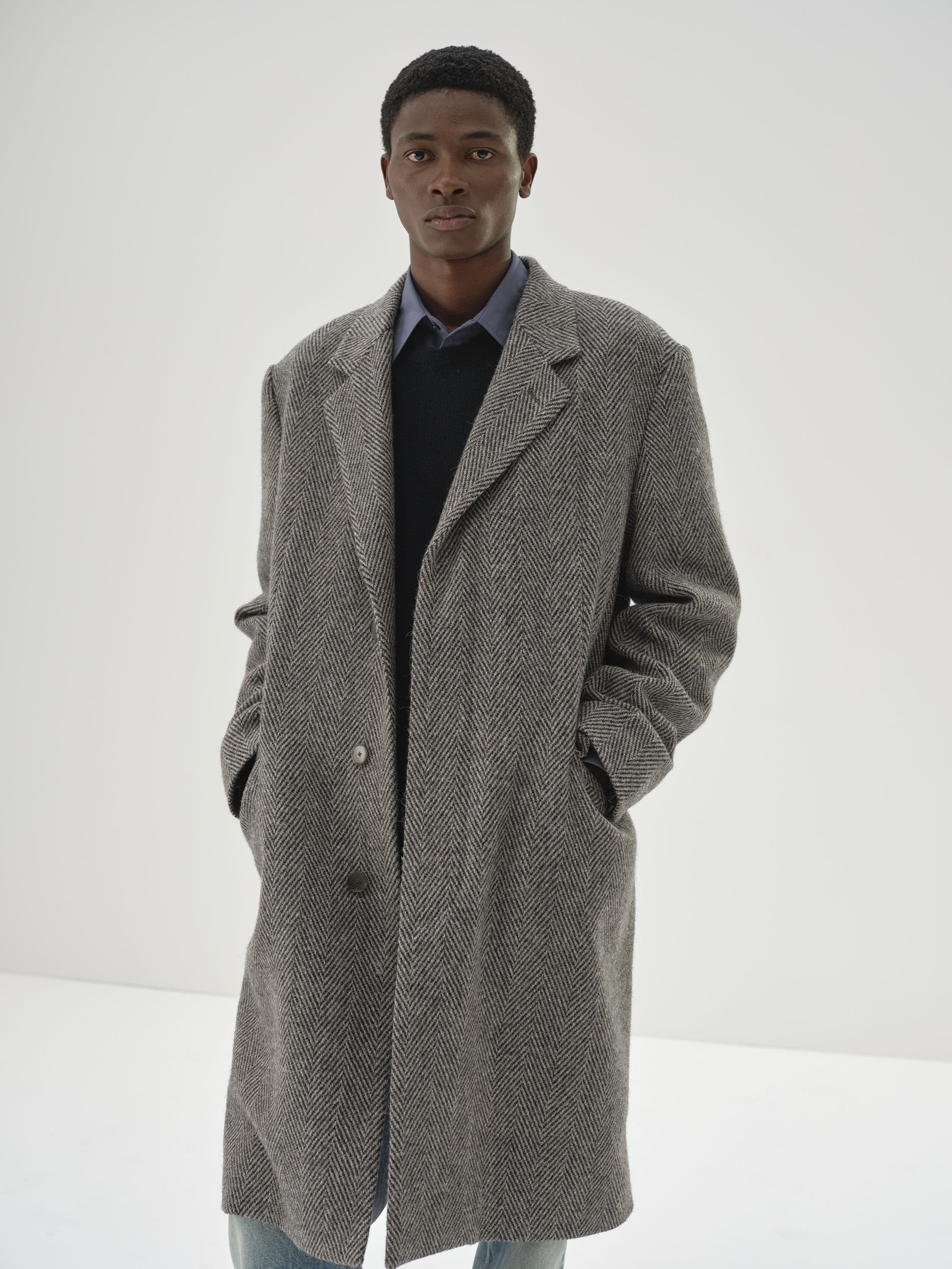 LAMA SHETLANDWOOLTWEED CHESTERFIELD COAT