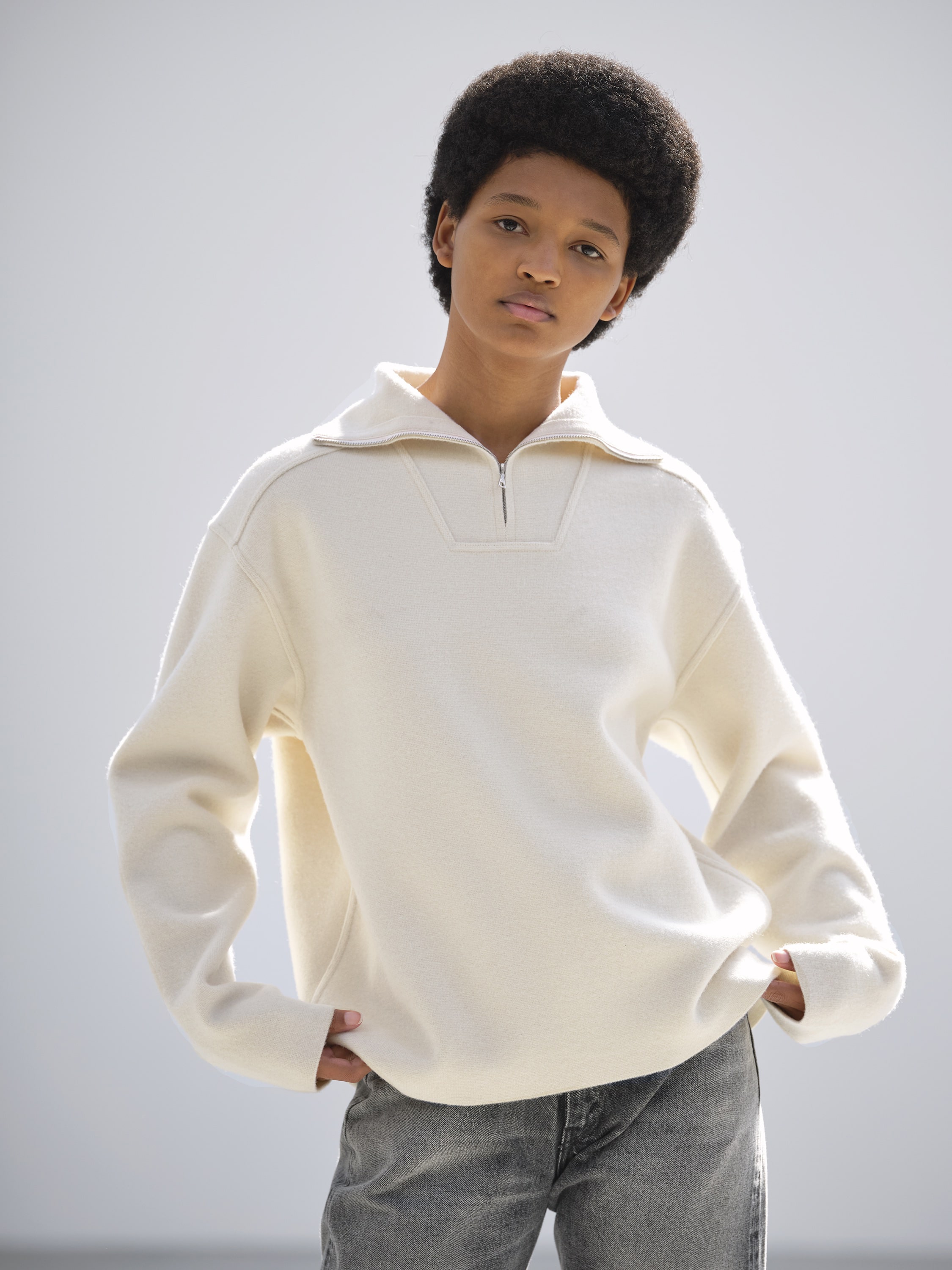 HEAVY MILANO RIB KNIT ZIP TURTLE - AURALEE Official Website