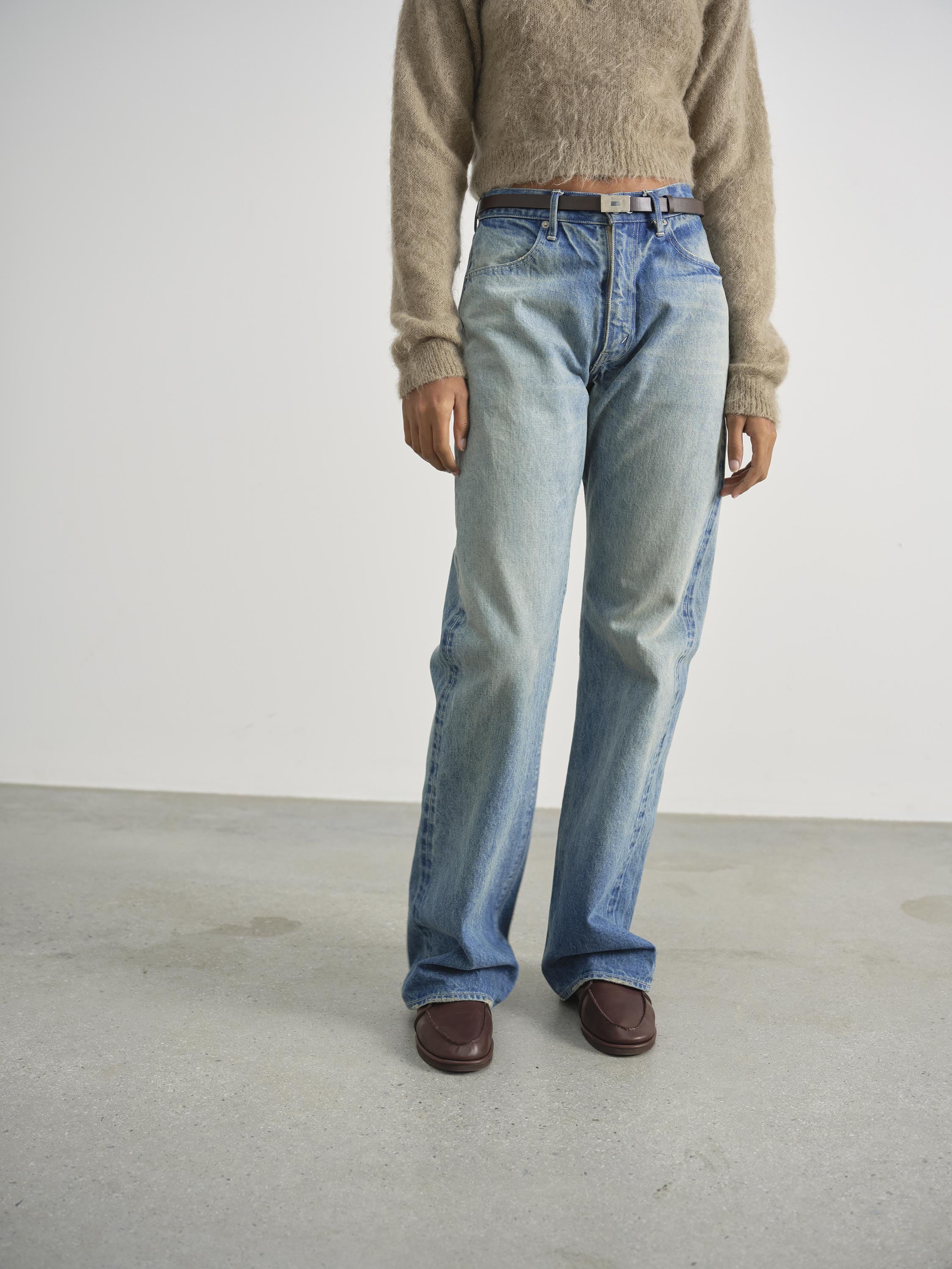 オーラリー 2 SELVEDGE FADED HEAVY DENIM PANTS