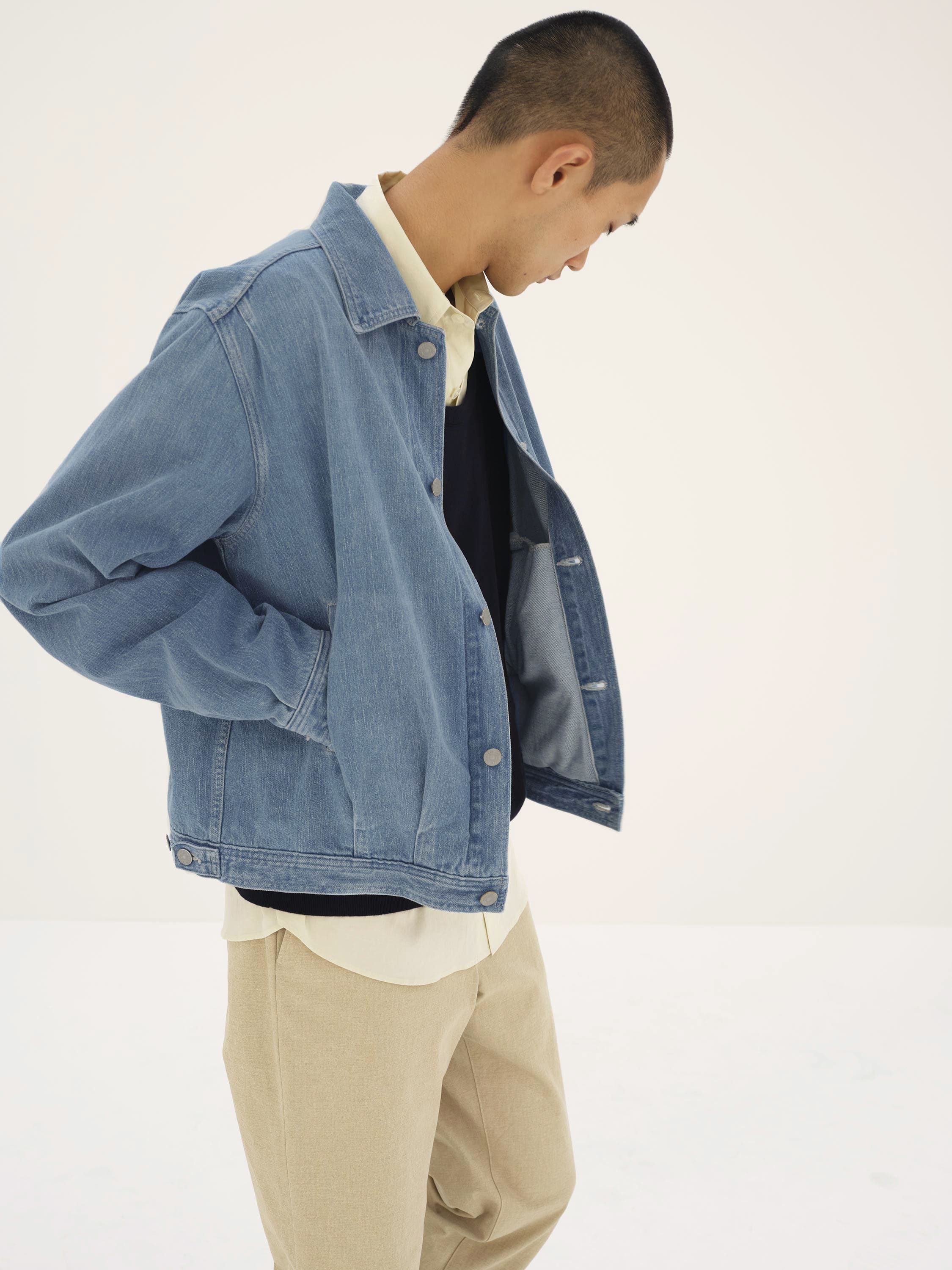 SELVEDGE FADED LIGHT DENIM BLOUSON 詳細画像 LIGHT INDIGO 4