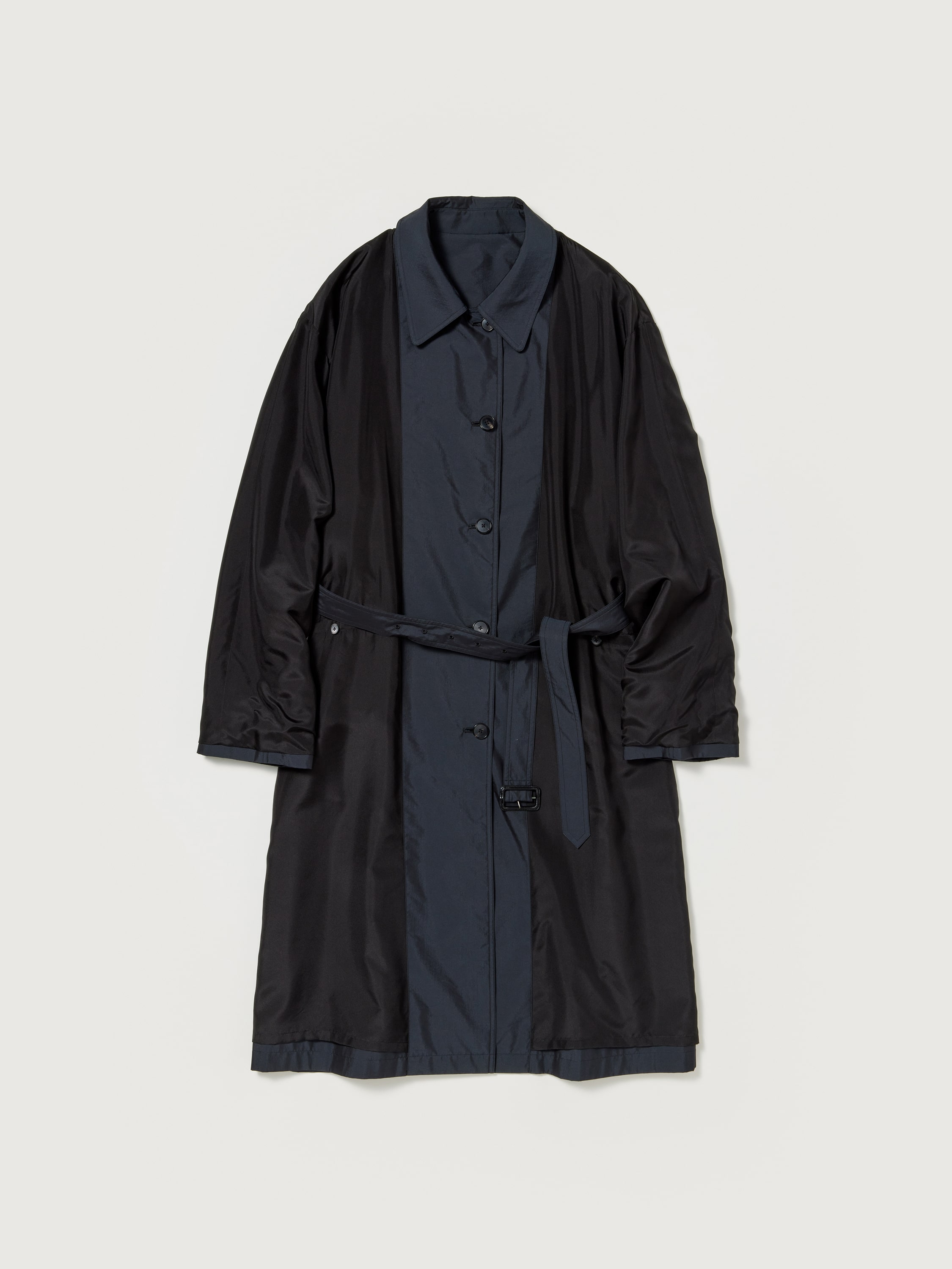 FINX POLYESTER WEATHER CHAMBRAY SOUTIEN COLLOAR COAT 詳細画像 BLACK CHAMBRAY 2