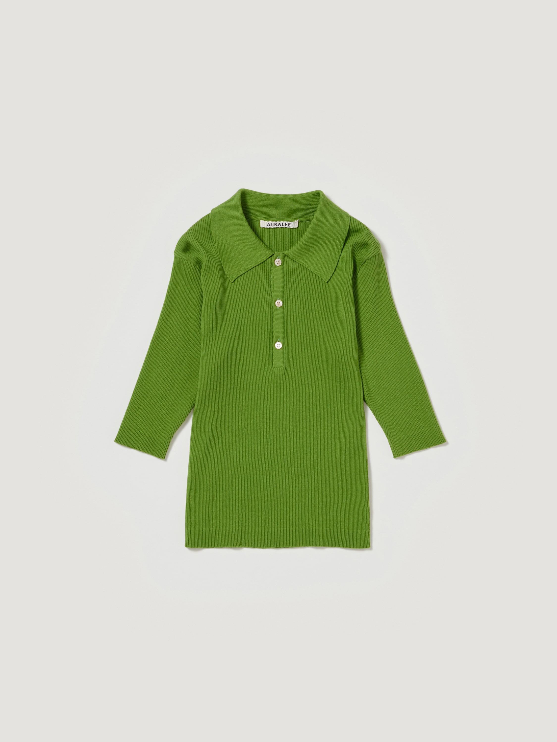 GIZA HIGH GAUGE RIB KNIT POLO 詳細画像 GREEN 1