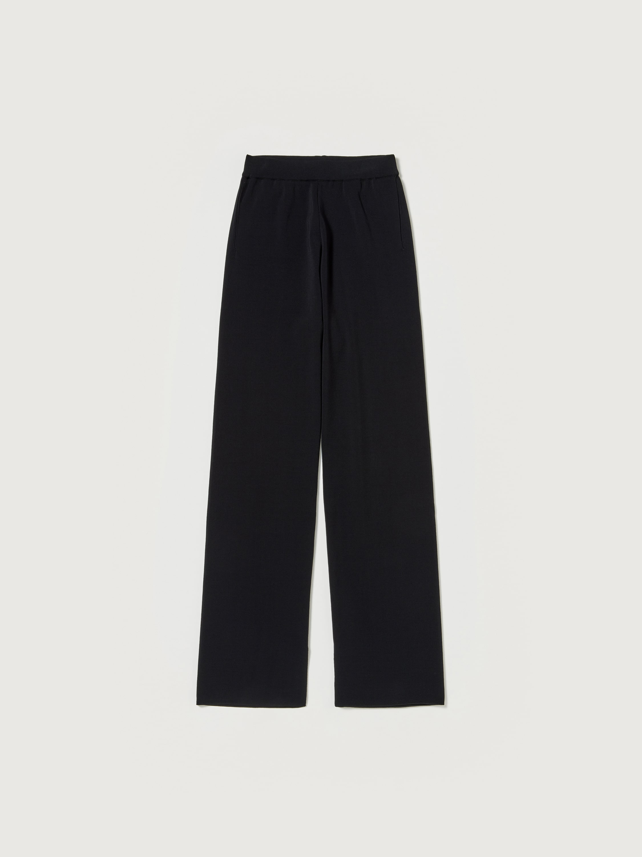 WOOL RECYCLE POLYESTER HIGH GAUGE KNIT PANTS 詳細画像 BLACK 6