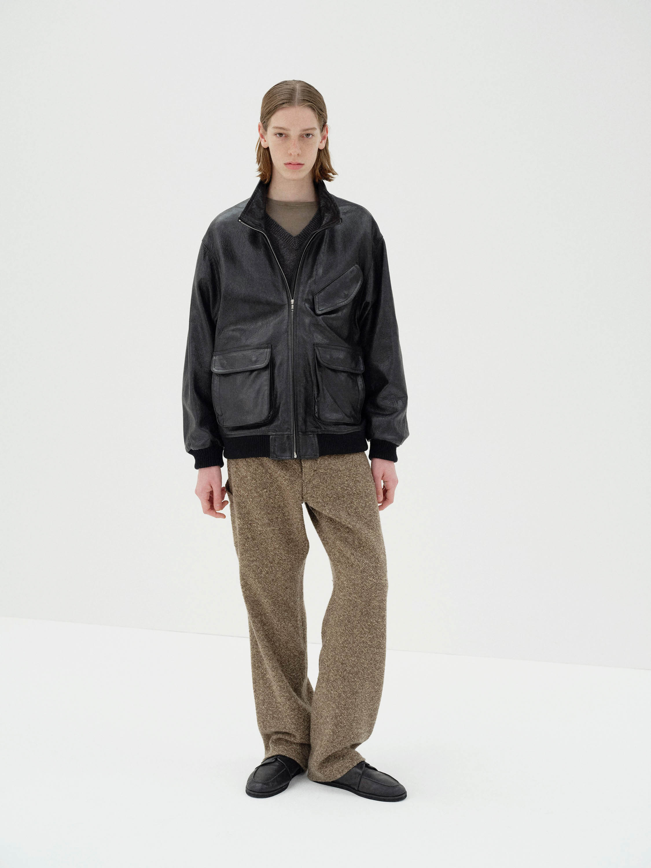 LAMB LEATHER ZIP BLOUSON 詳細画像 BLACK 4