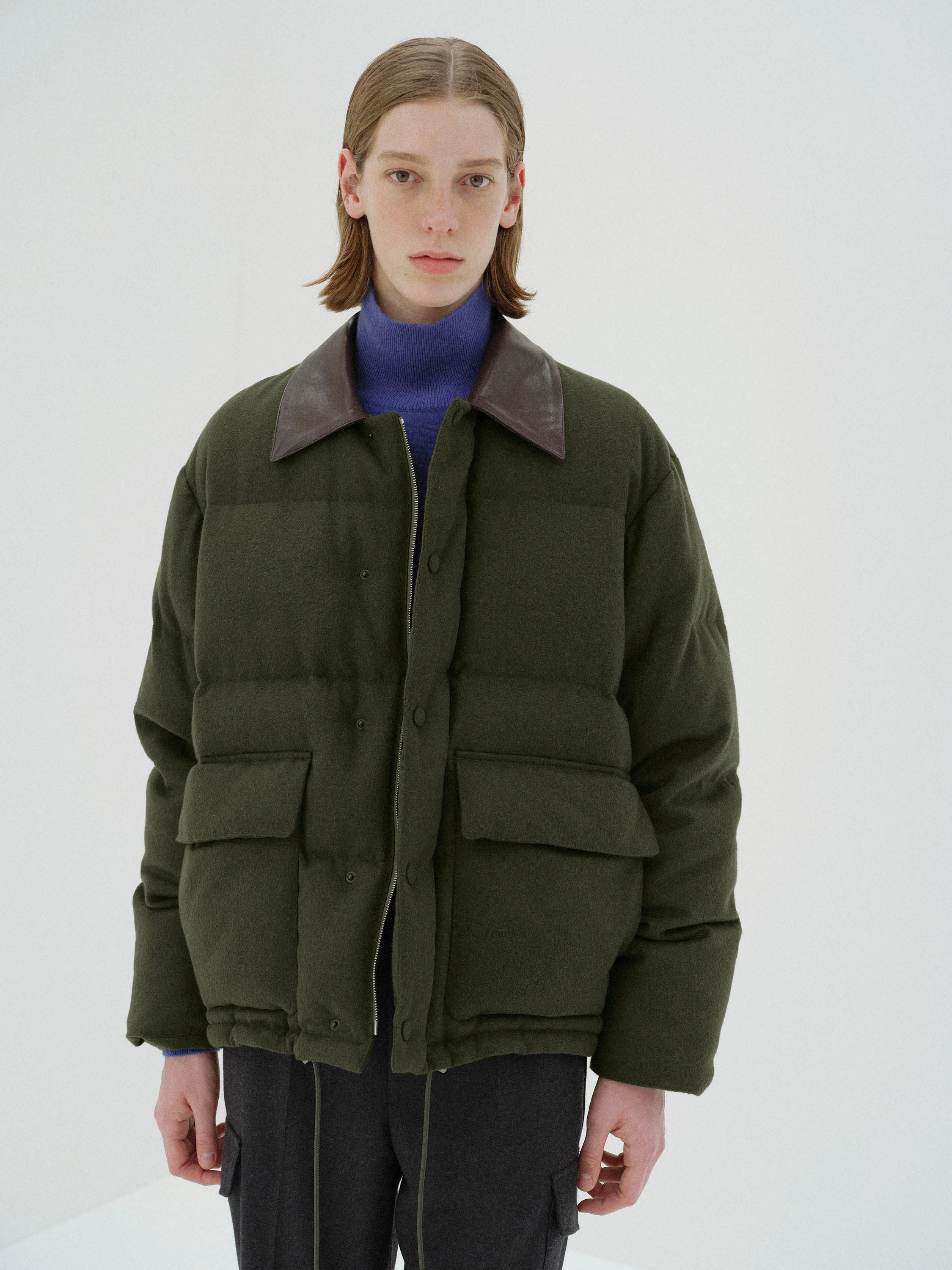 BABY CAMEL FLANNEL DOWN BLOUSON 詳細画像 DARK OLIVE 2