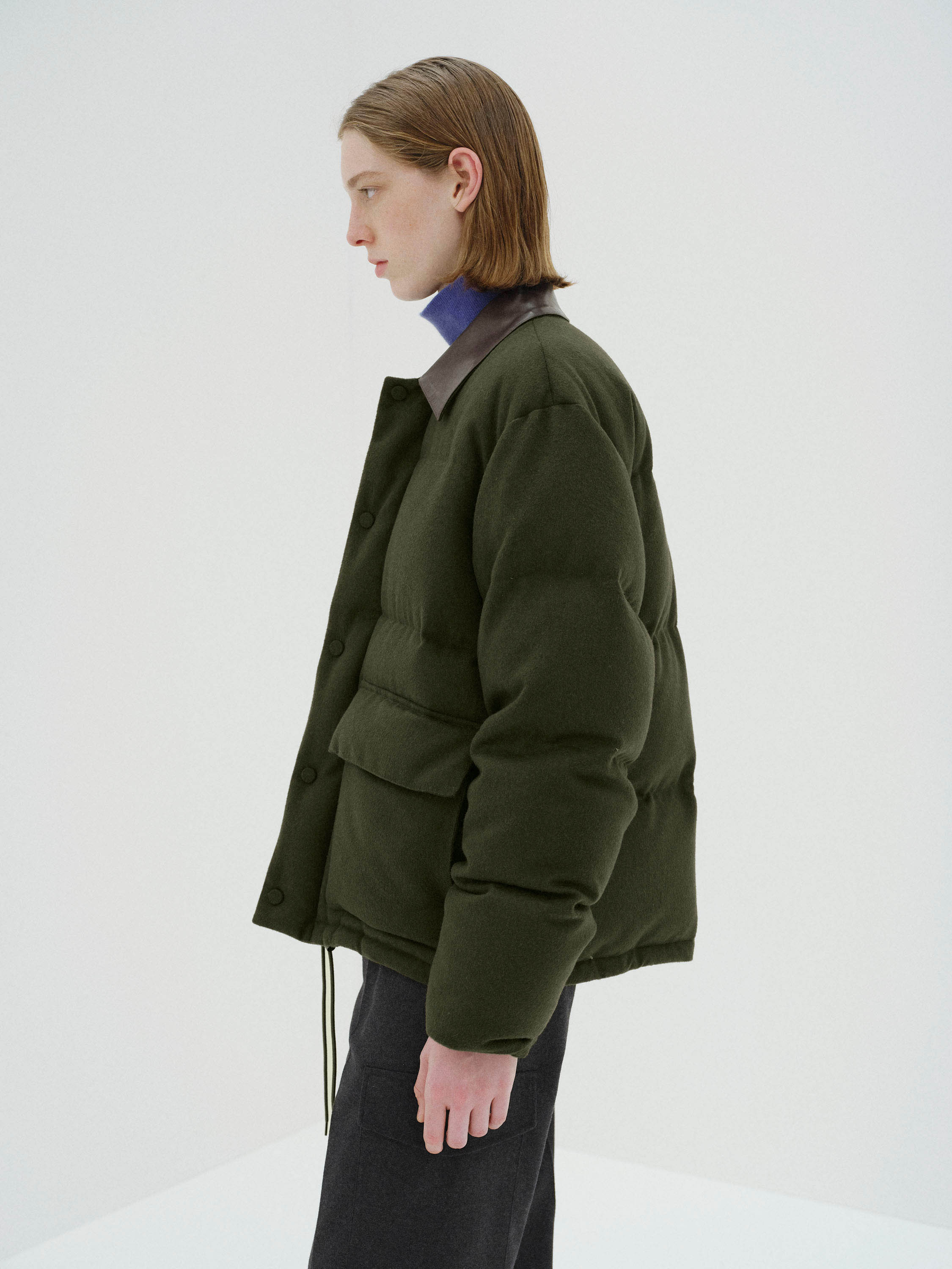 BABY CAMEL FLANNEL DOWN BLOUSON 詳細画像 DARK OLIVE 3