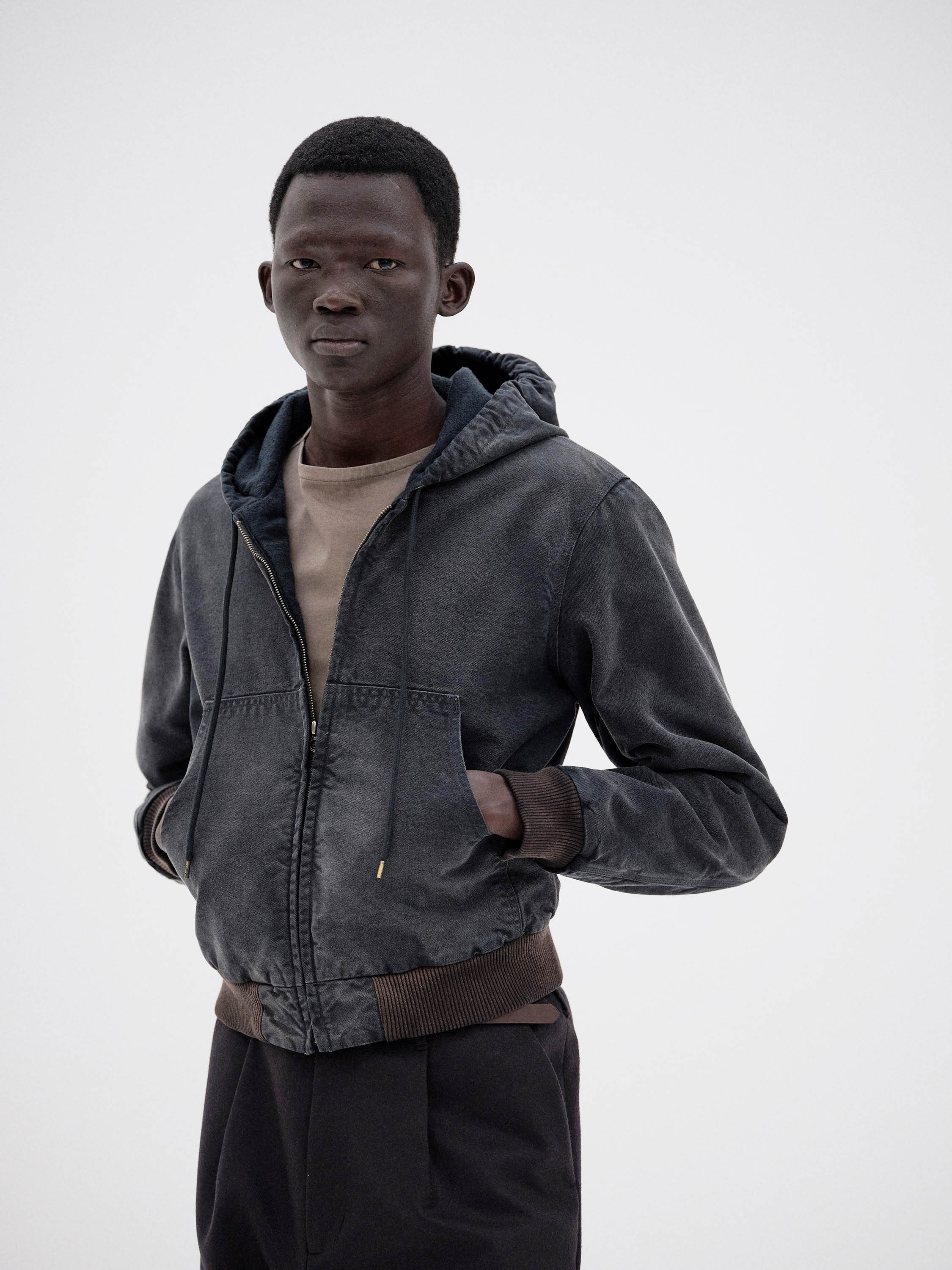 PRODUCT DYED ORGANIC COTTON DUCK SHORT ZIP PARKA 詳細画像 FADED BLACK 1