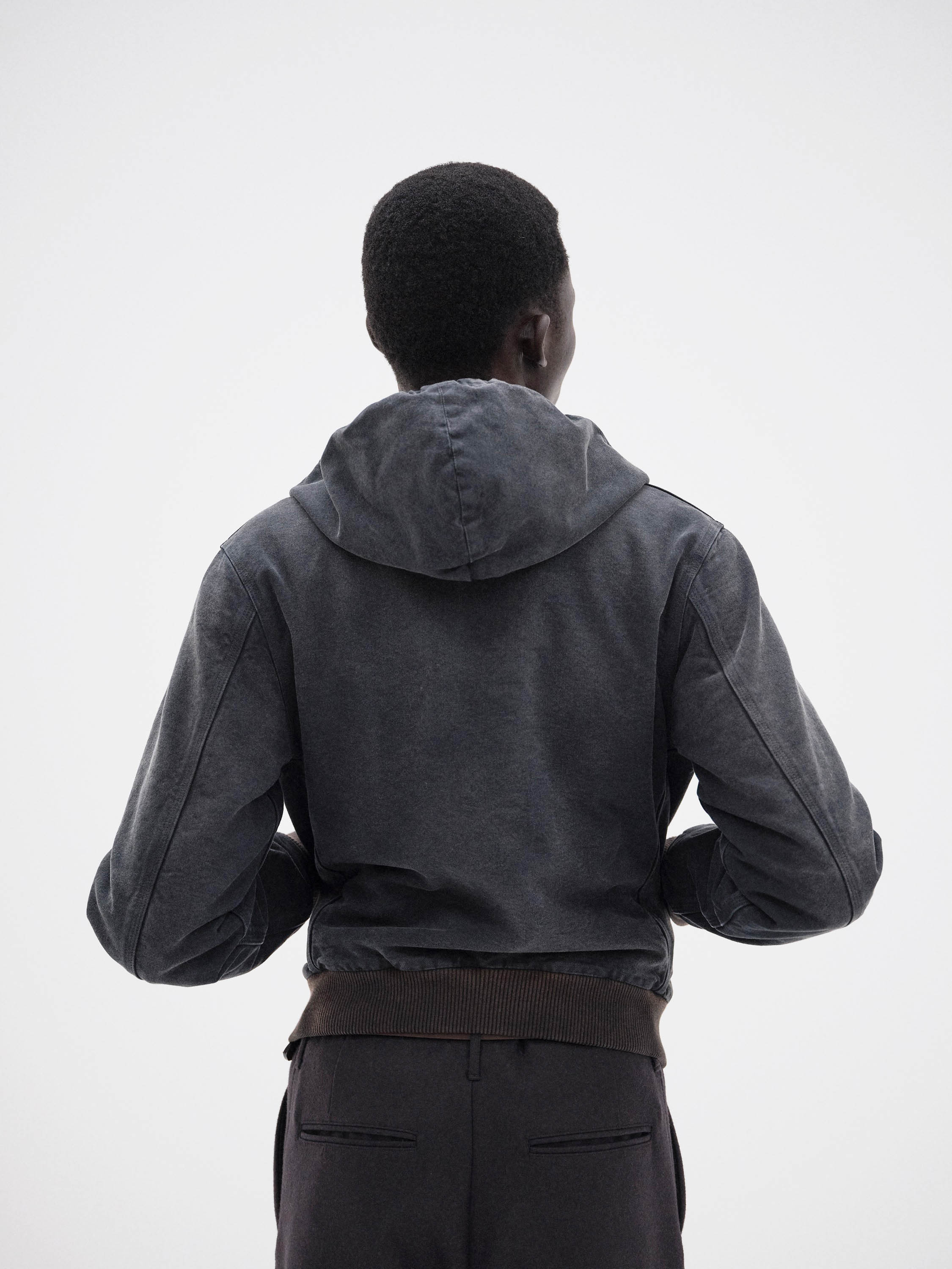 PRODUCT DYED ORGANIC COTTON DUCK SHORT ZIP PARKA 詳細画像 FADED BLACK 3