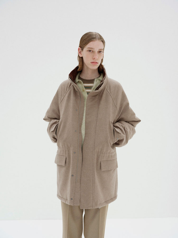 ジャケット・アウター AURALEE WOOL FULLINGFLANNELSTRIPE JACKET WOOL FULLING FLANNEL PADDED OVER BLOUSON - AURALEE Official Website