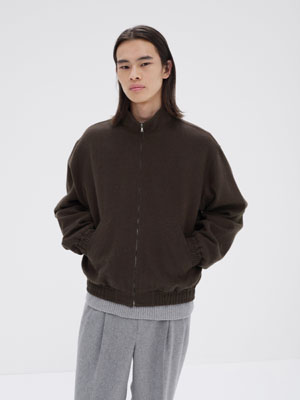 BABY CAMEL FLANNEL ZIP BLOUSON