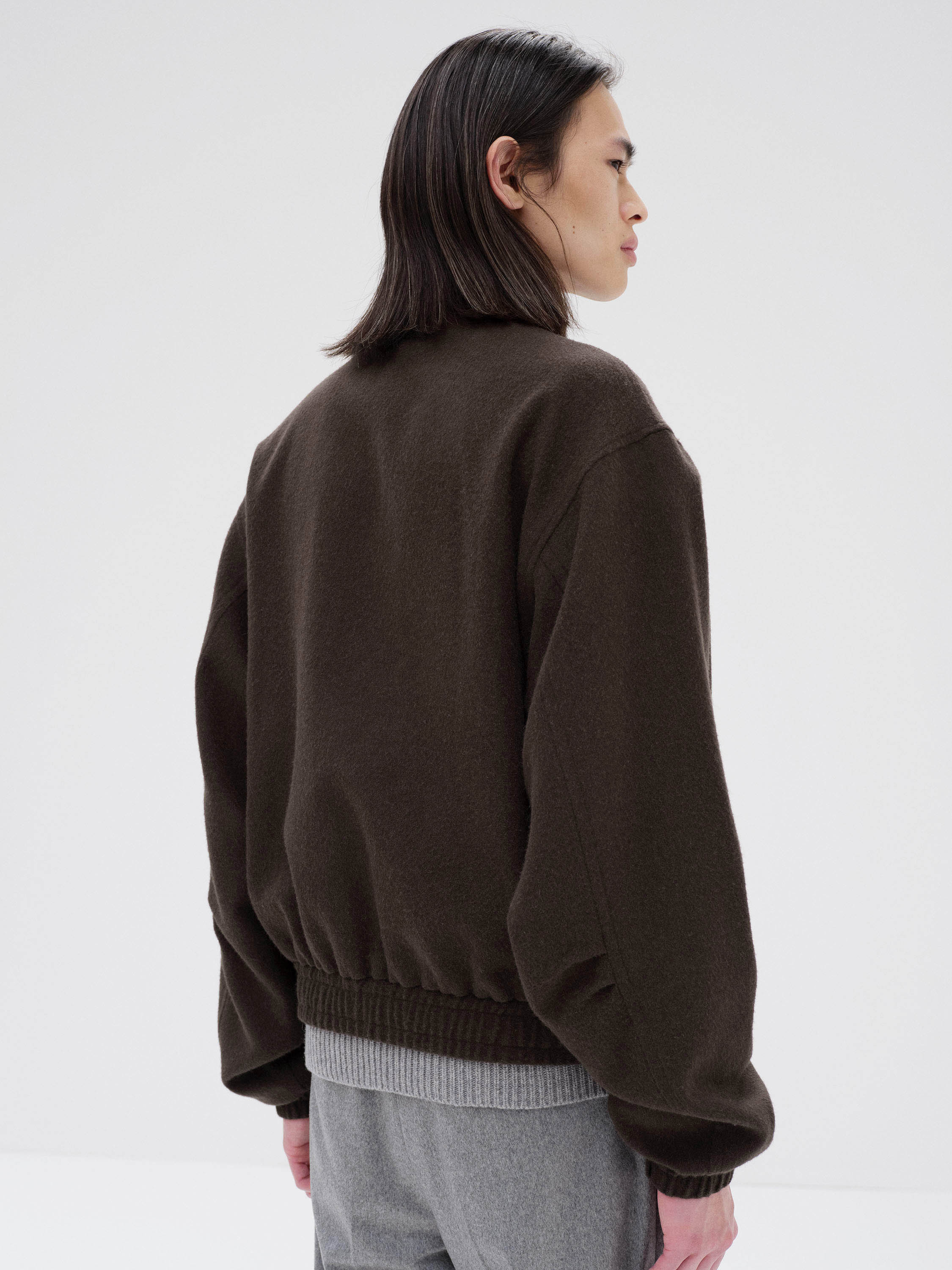 BABY CAMEL FLANNEL ZIP BLOUSON 詳細画像 DARK BROWN 4