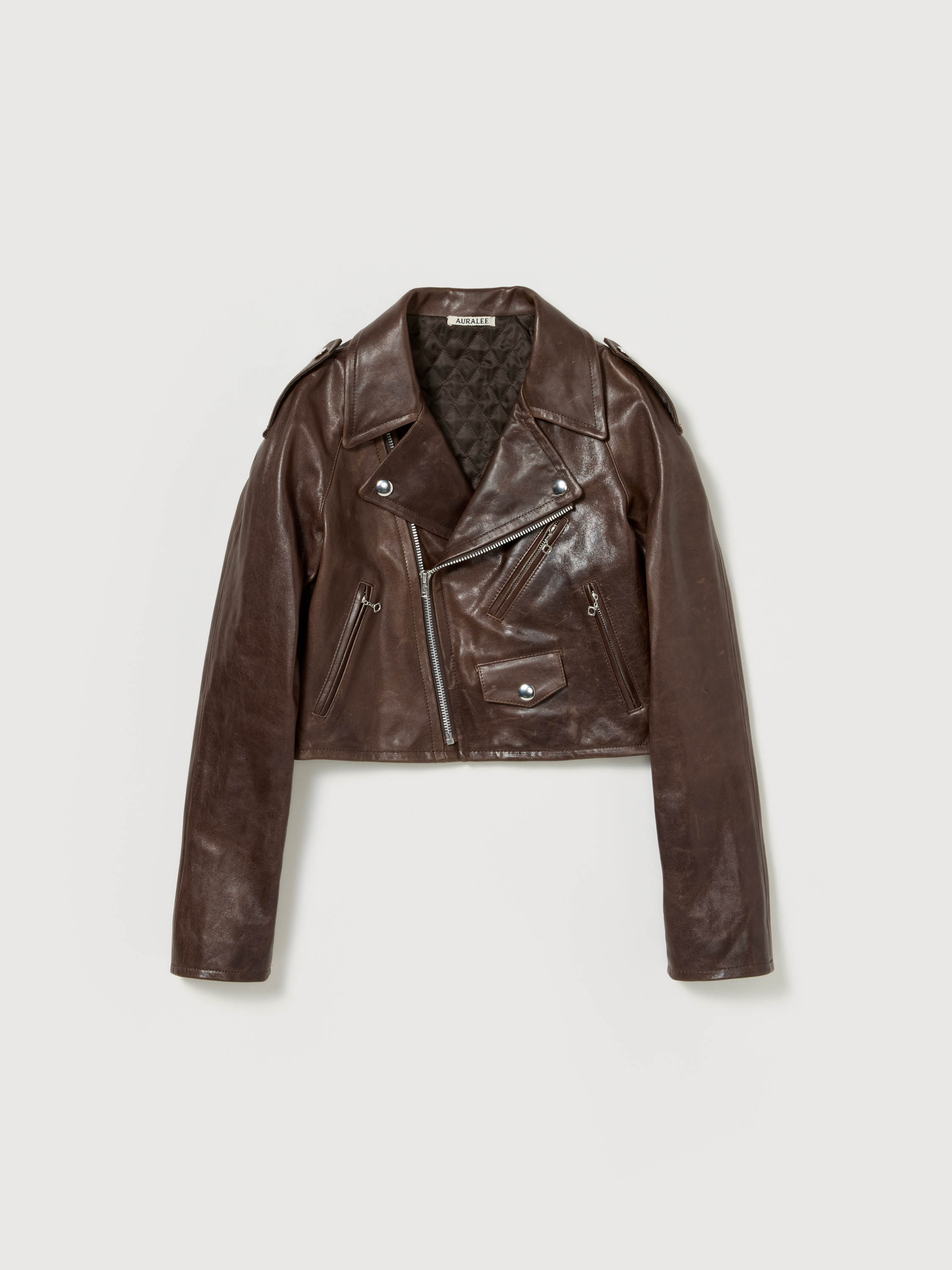 HEAVY LAMB LEATHER CROPPED RIDERS JACKET 詳細画像 DARK BROWN 6
