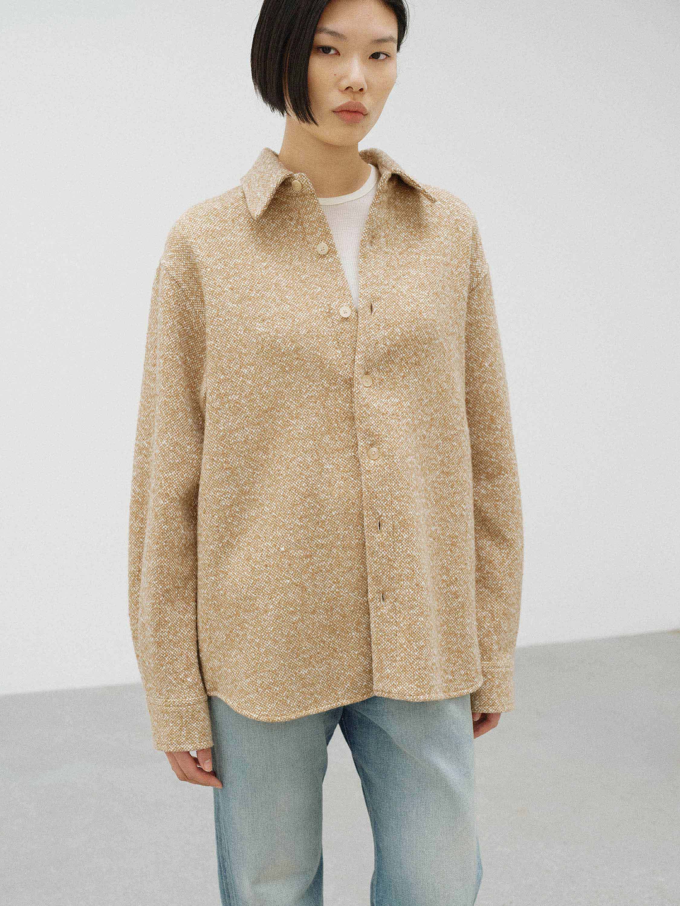 HOMESPUN TWEED  SHIRT BLOUSON 詳細画像 CAMEL BEIGE 1