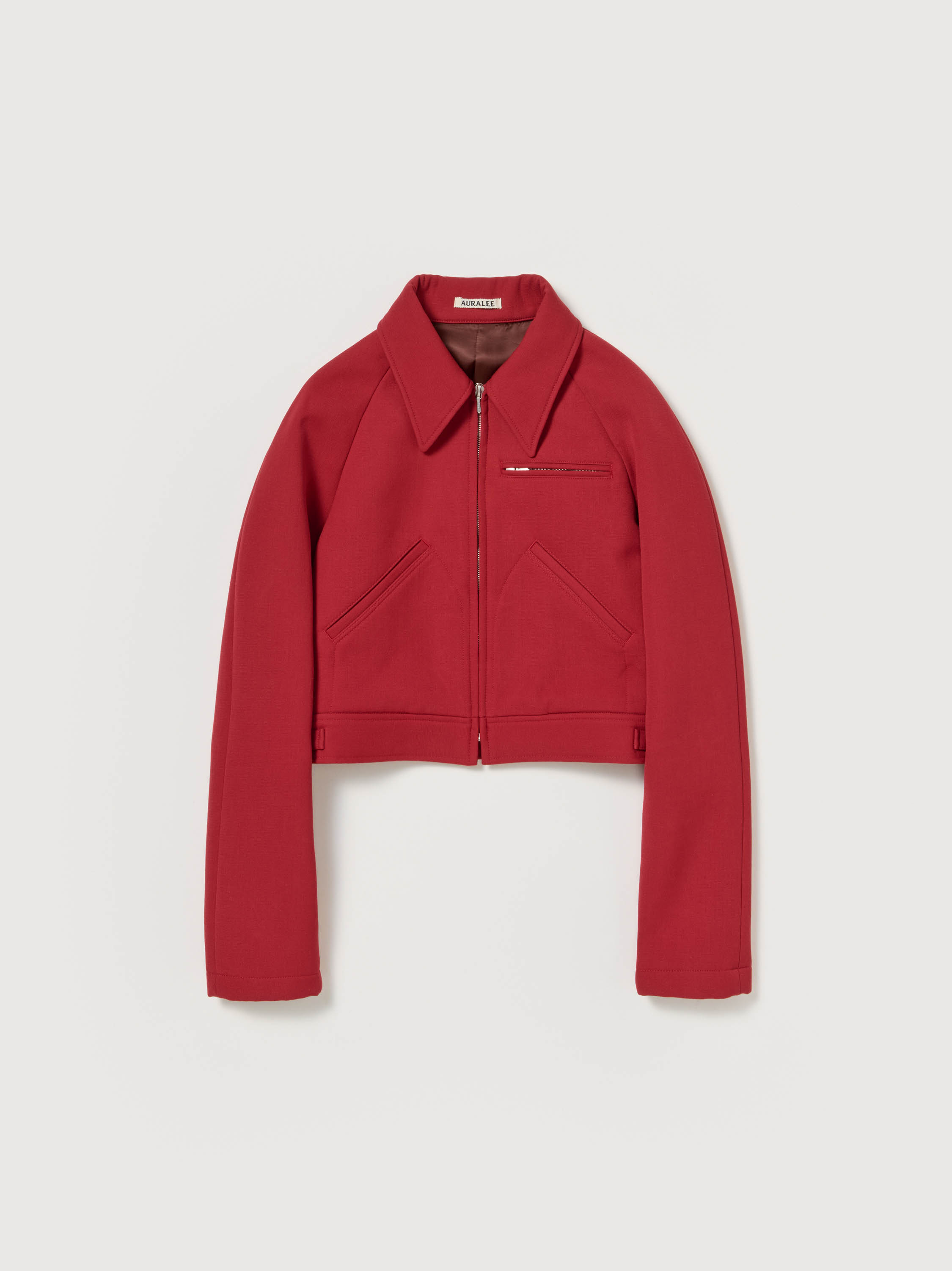 TWISTED DOUBLE CLOTH CROPPED ZIP BLOUSON 詳細画像 DUSTY RED 1