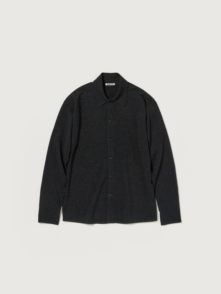 HIGH TWIST WOOL KNIT SHIRT CARDIGAN