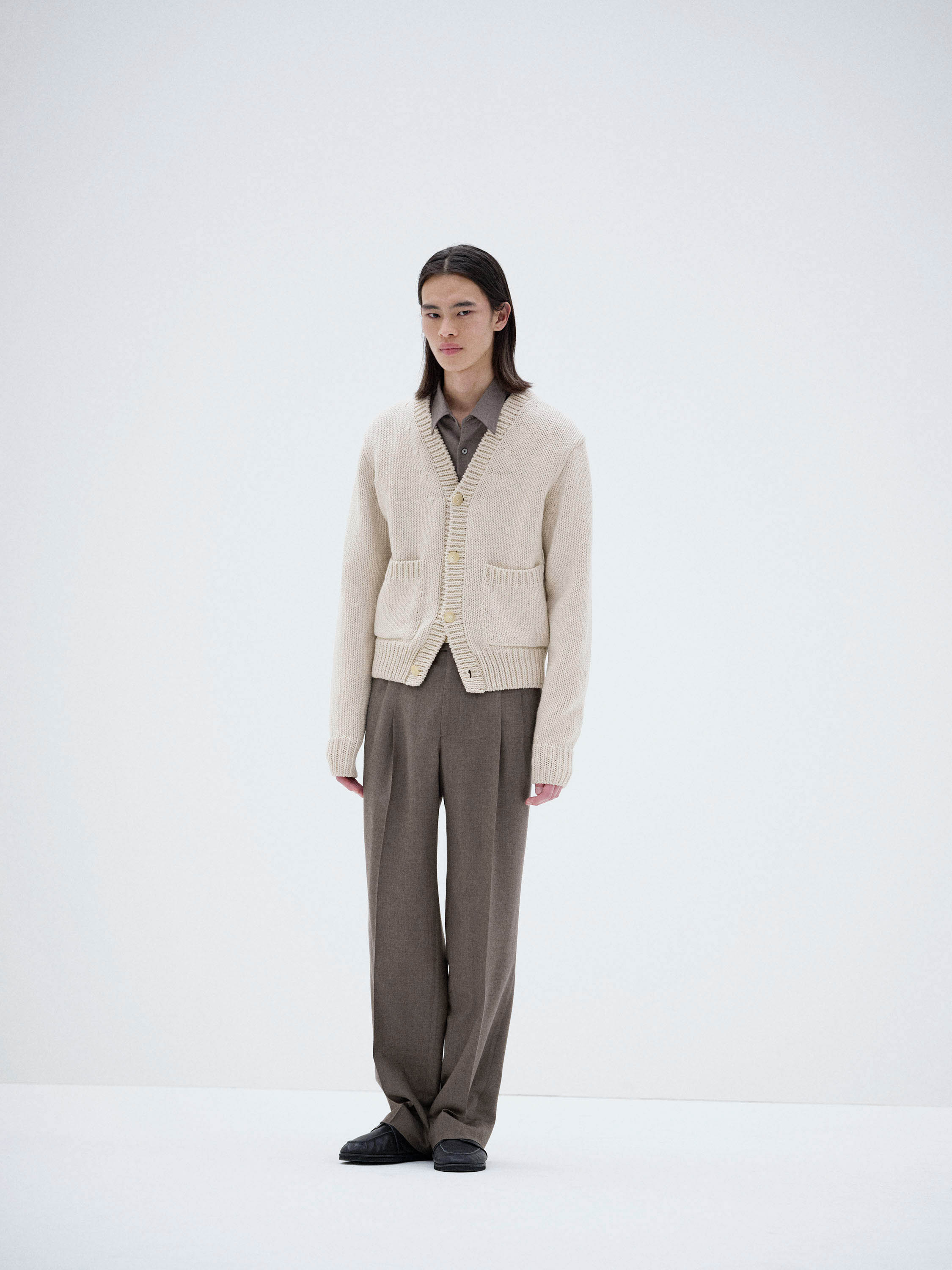 WOOL CASHMERE FELTED KNIT CARDIGAN 詳細画像 IVORY 1