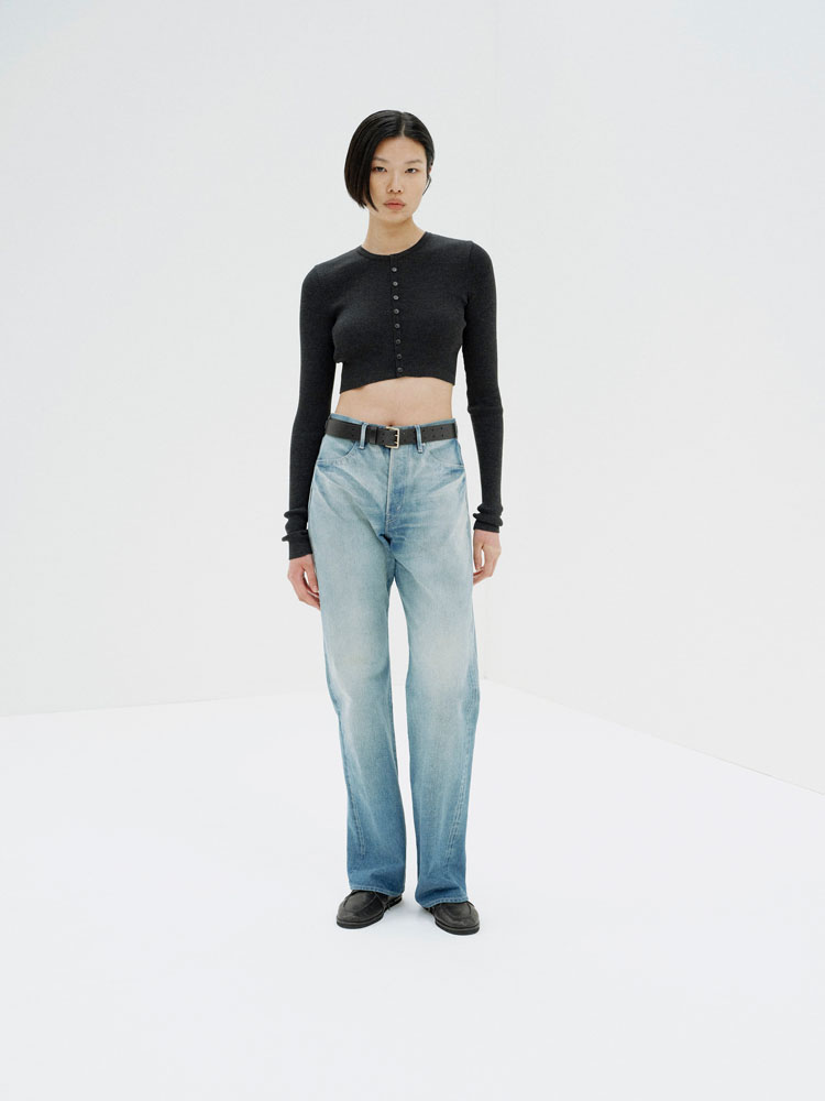 SUPER FINE WOOL HIGH GAUGE RIB KNIT SHORT CARDIGAN