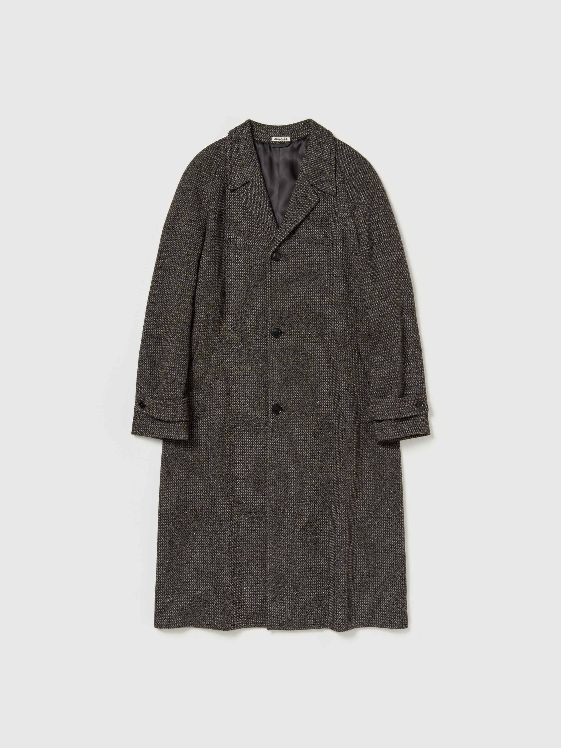 ALPACA WOOL SILK TWEED SOUTIEN COLLAR COAT 詳細画像 GRAY BROWN HAIRLINE 5
