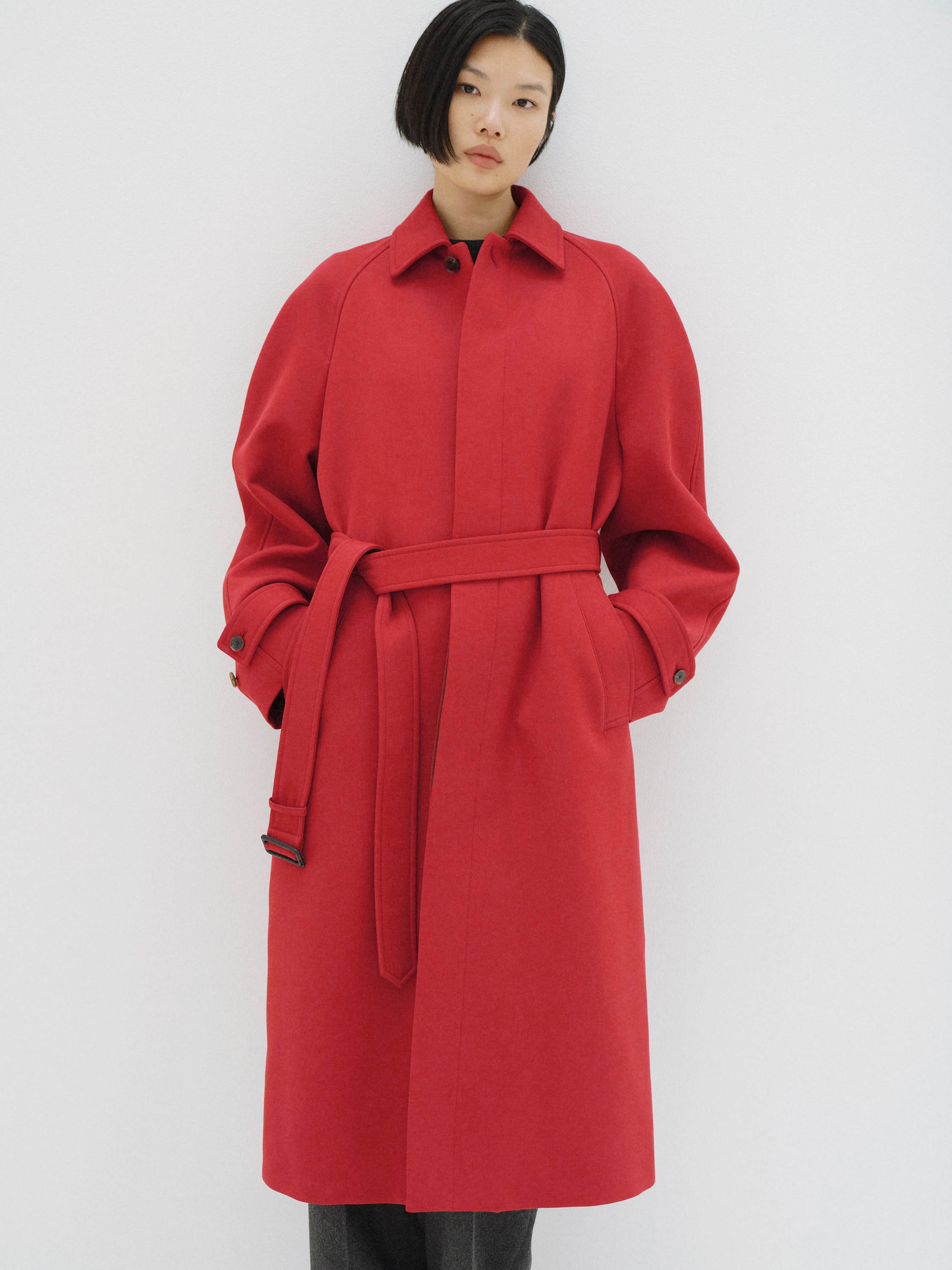 TWISTED DOUBLE CLOTH COAT 詳細画像 DUSTY RED 3