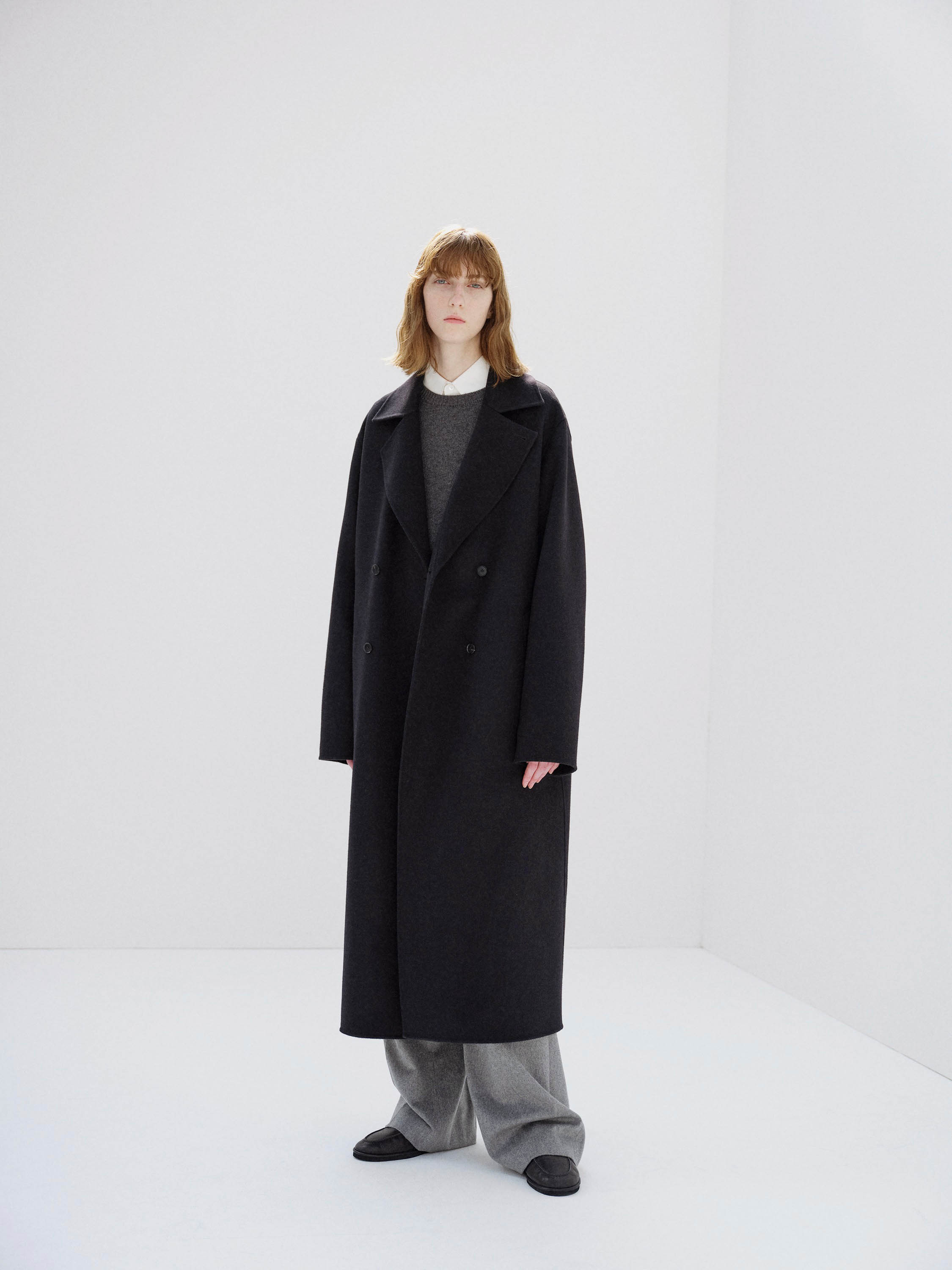 CASHMERE MELTON HAND SEWN COAT 詳細画像 BLACK 2