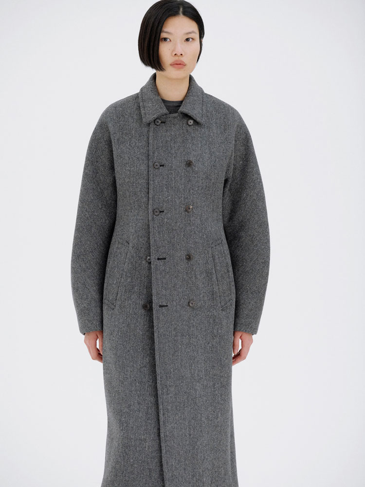 SHETLAND WOOL DOUBLE CLOTH COAT