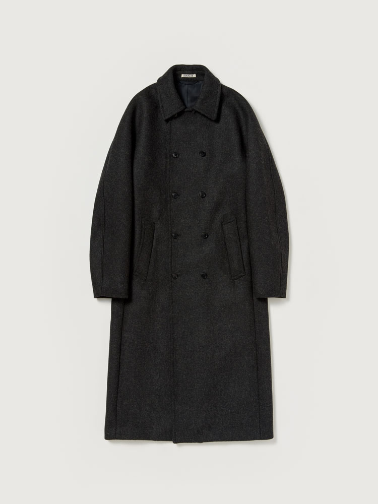 SHETLAND WOOL DOUBLE CLOTH COAT - AURALEE Official Website