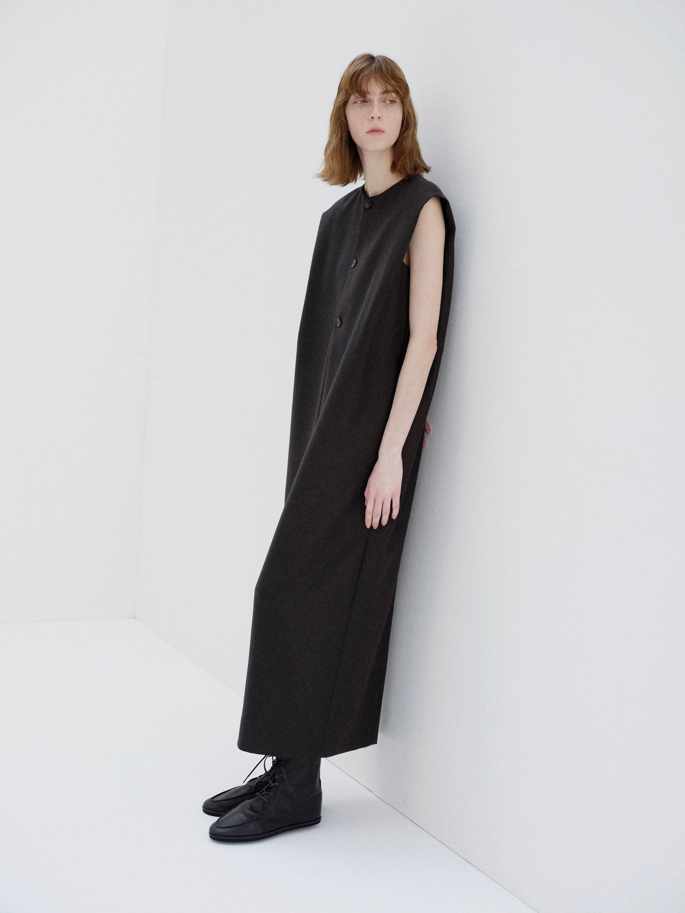 LIGHT MELTON SLEEVELESS DRESS 詳細画像 DARK CHARCOAL 1