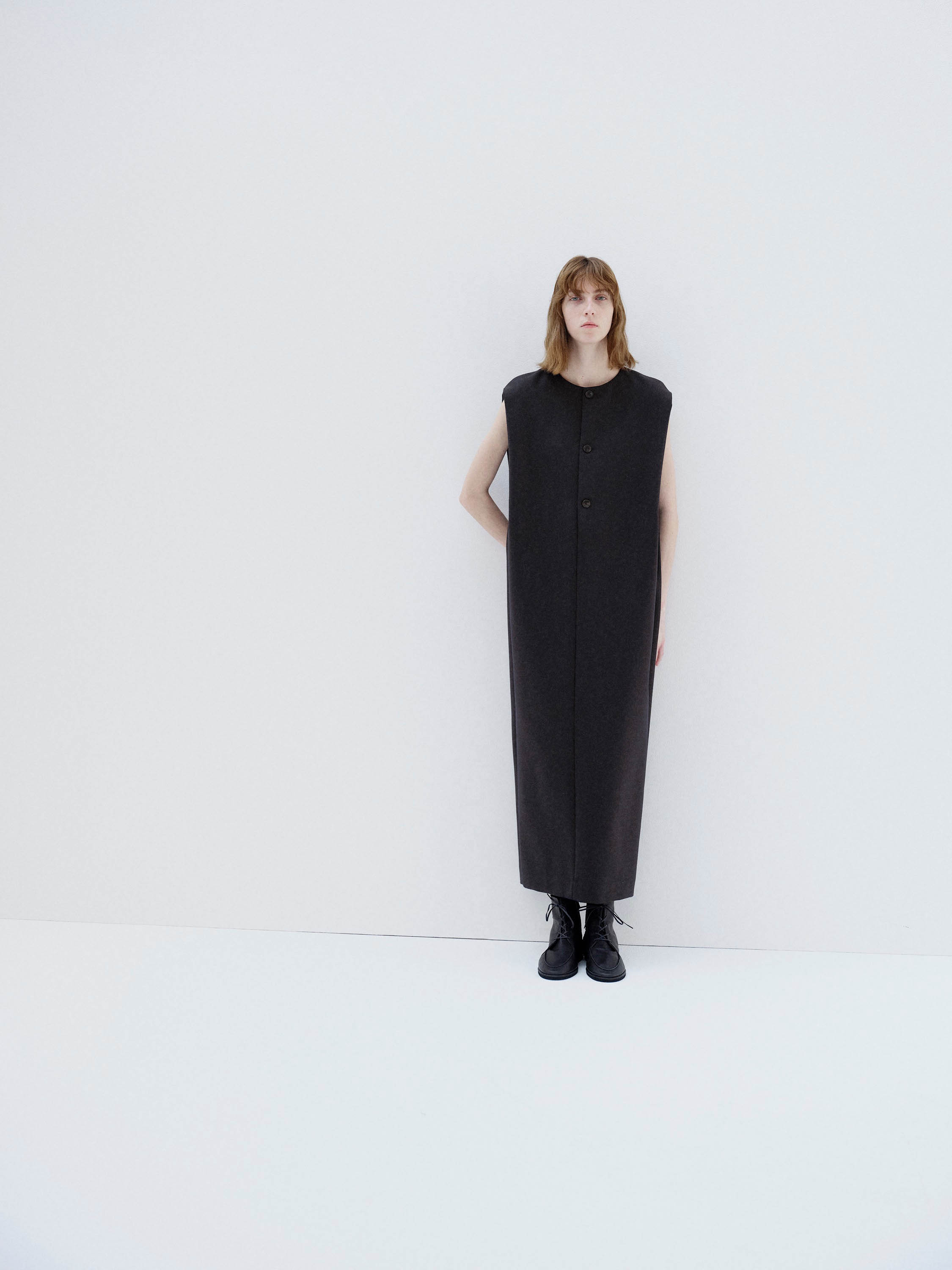 LIGHT MELTON SLEEVELESS DRESS 詳細画像 DARK CHARCOAL 2