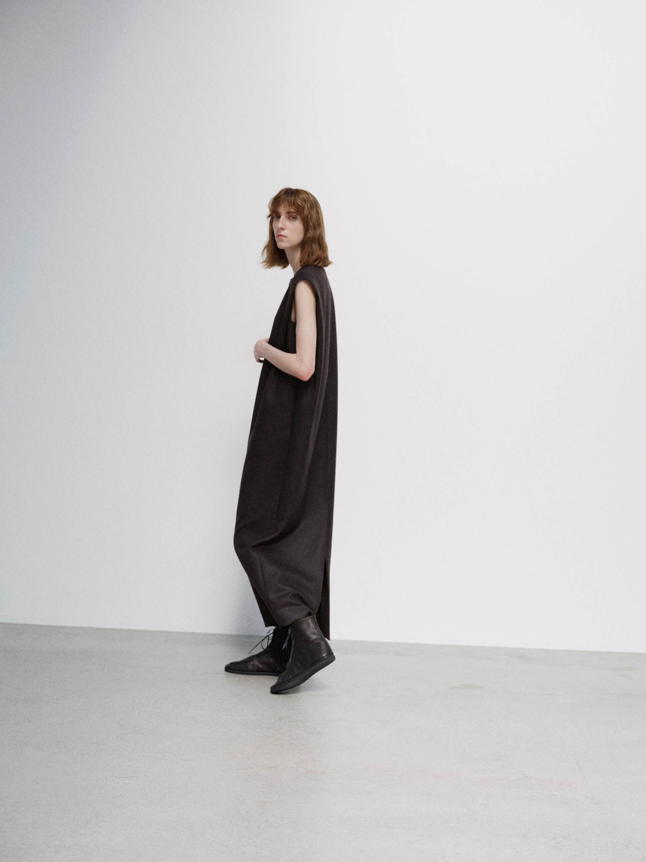 LIGHT MELTON SLEEVELESS DRESS 詳細画像 DARK CHARCOAL 4
