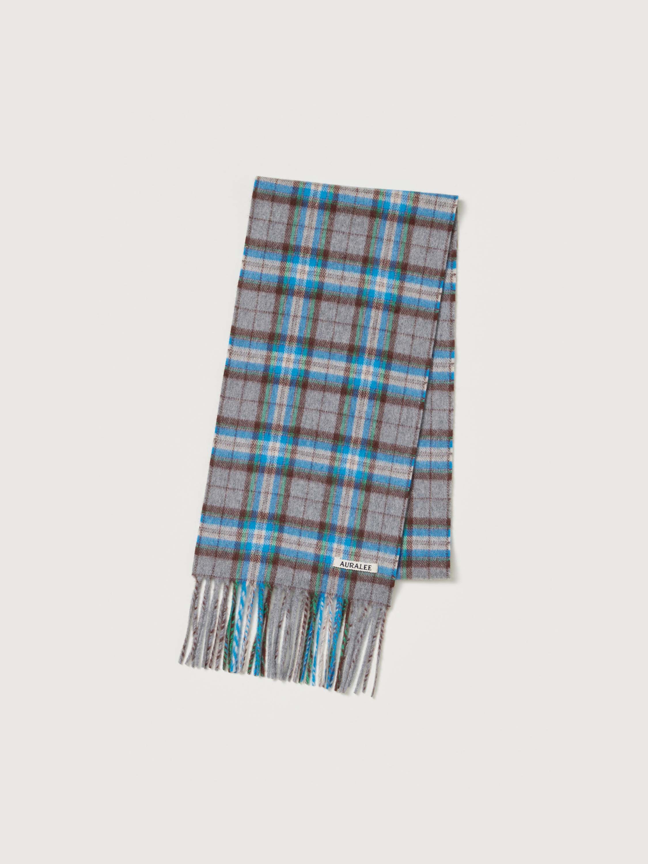 CASHMERE CHECK STOLE 詳細画像 GRAY BLUE CHECK 1