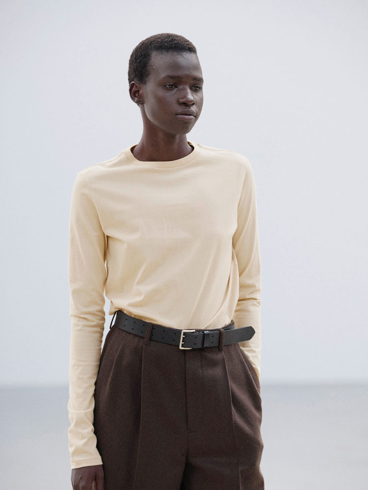 HIGH TWIST COTTON JERSEY L/S TEE - AURALEE Official Website