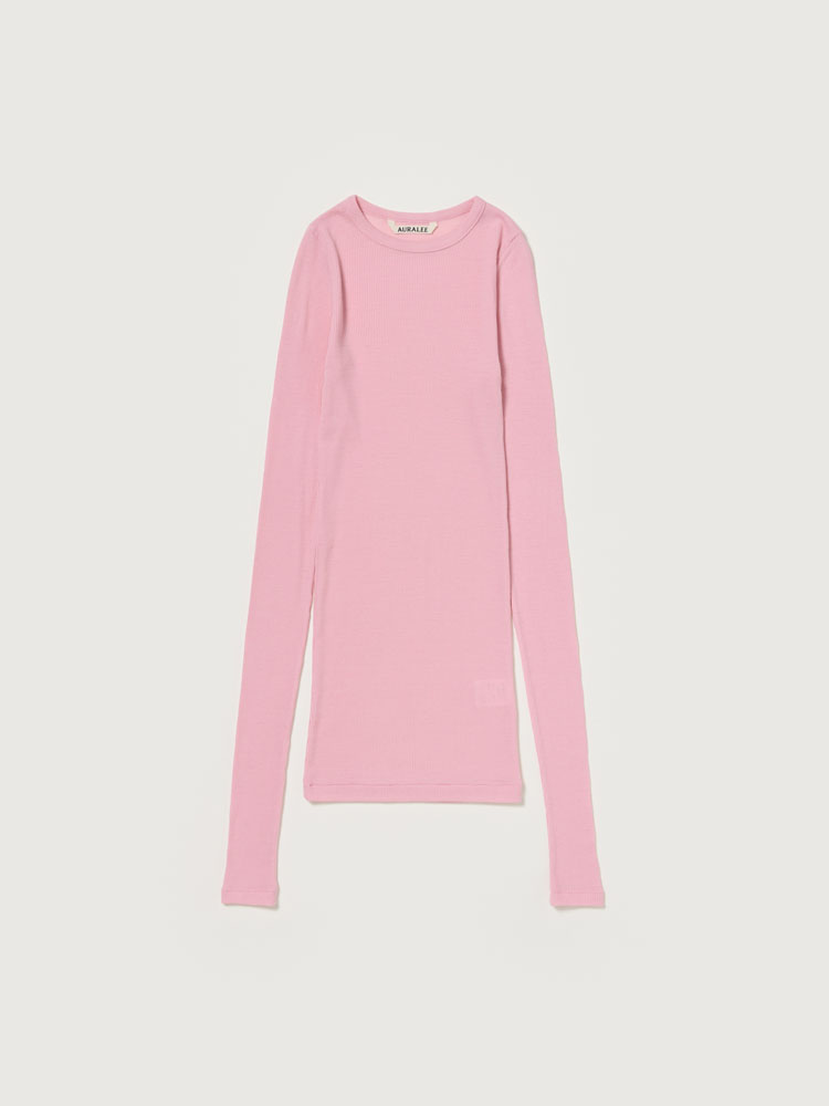 WOOL SILK SOFT RIB L/S TEE