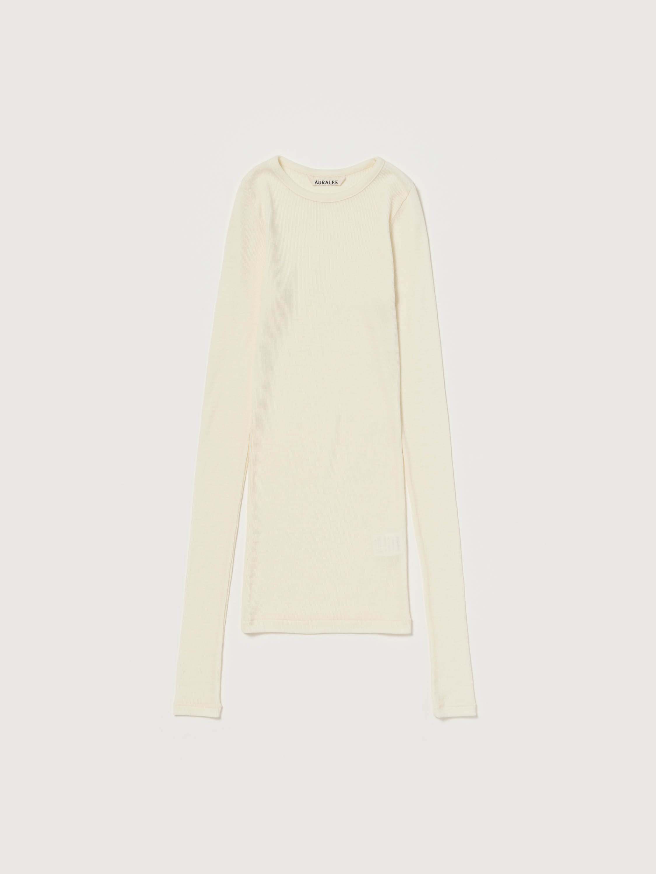 WOOL SILK SOFT RIB L/S TEE 詳細画像 IVORY 1
