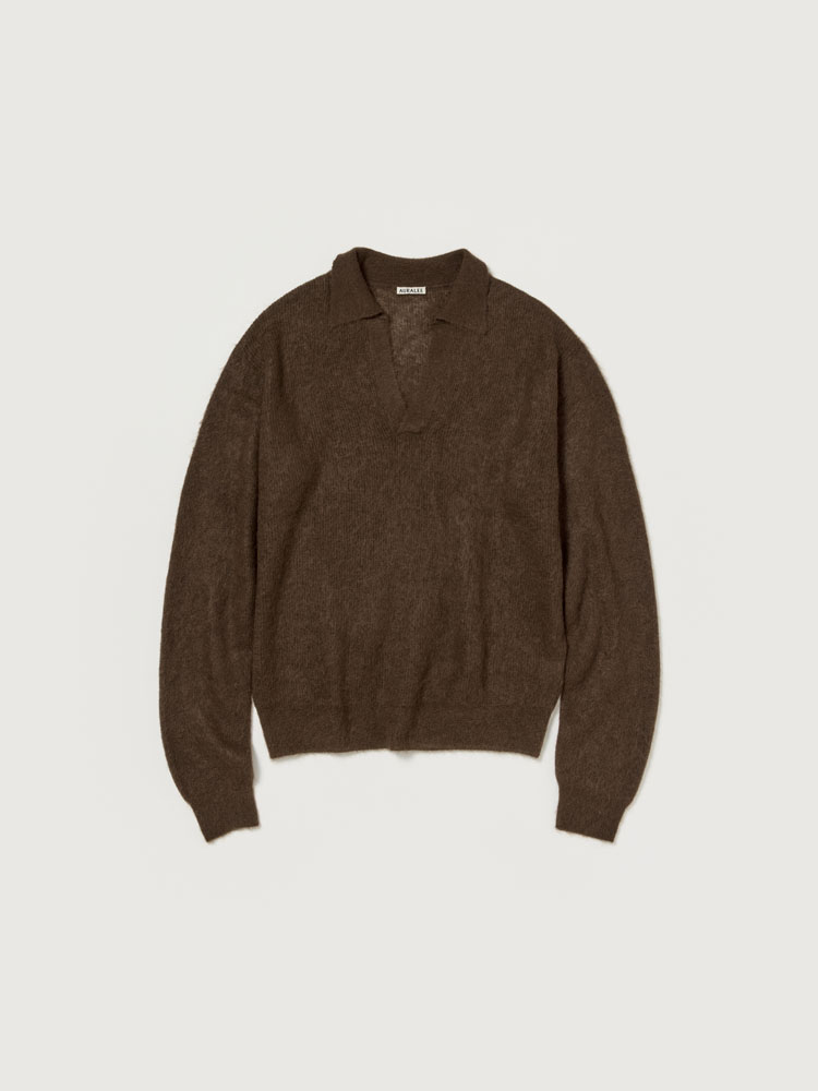 BABY SURI ALPACA SHEER KNIT SKIPPER POLO