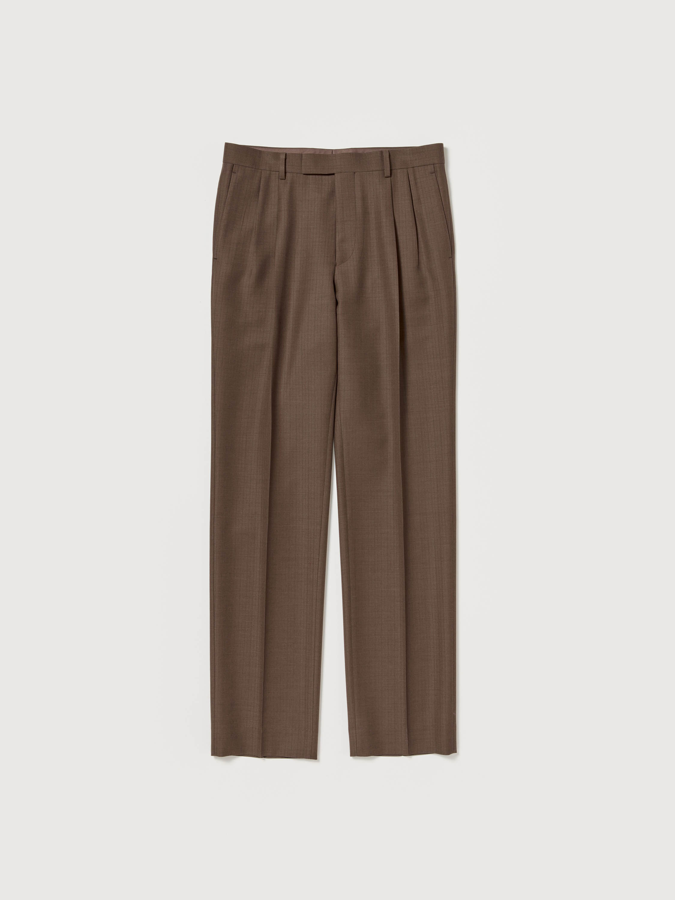 BLUEFACED WOOL TWO-TUCK SLACKS 詳細画像 BROWN RED STRIPE 1