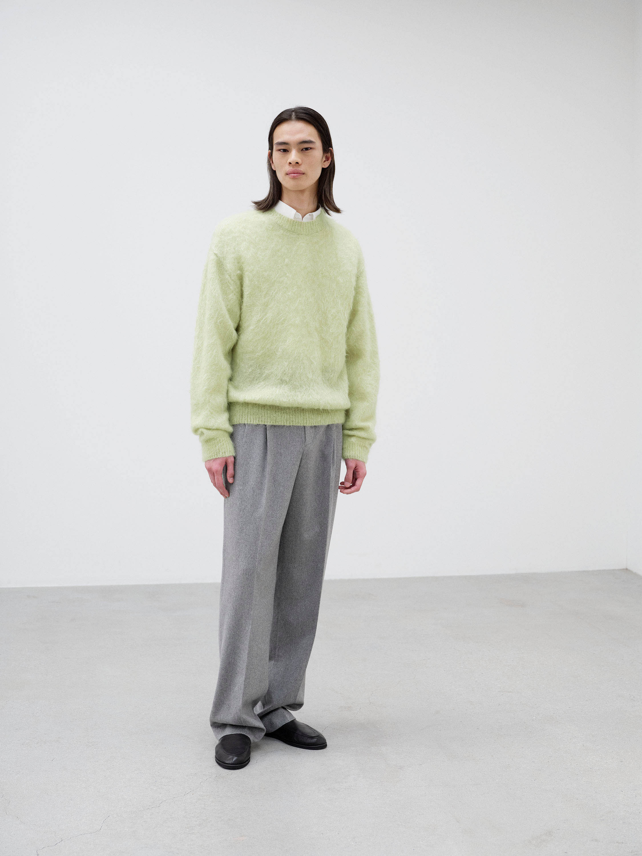 BRUSHED SUPER KID MOHAIR KNIT P/O 詳細画像 LIGHT KHAKI 1