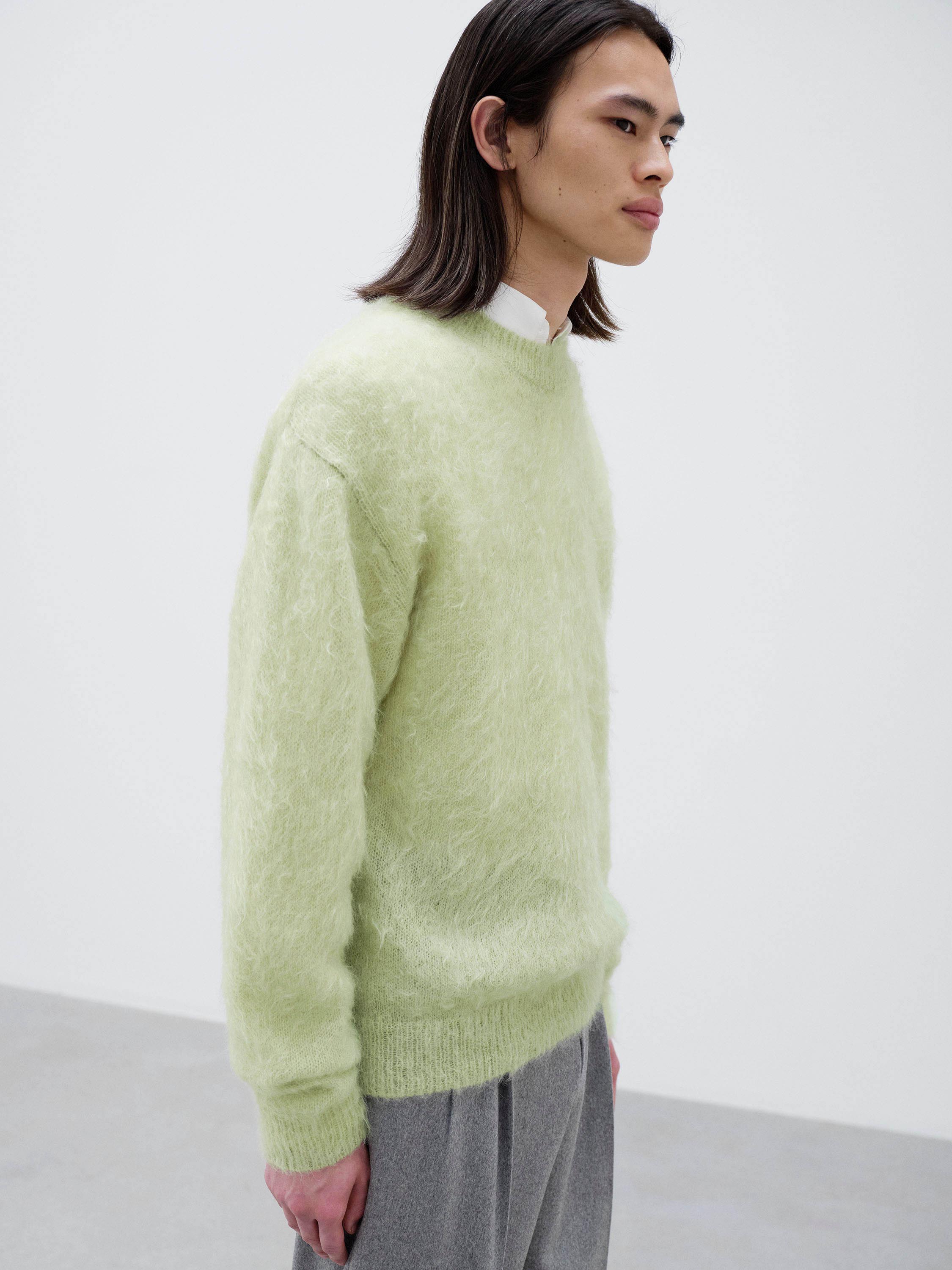 BRUSHED SUPER KID MOHAIR KNIT P/O 詳細画像 LIGHT KHAKI 2