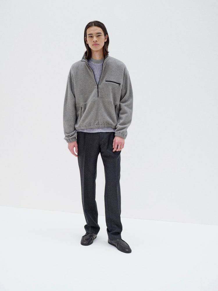 PURE SILK COMFORT FLEECE HALF ZIP P/O