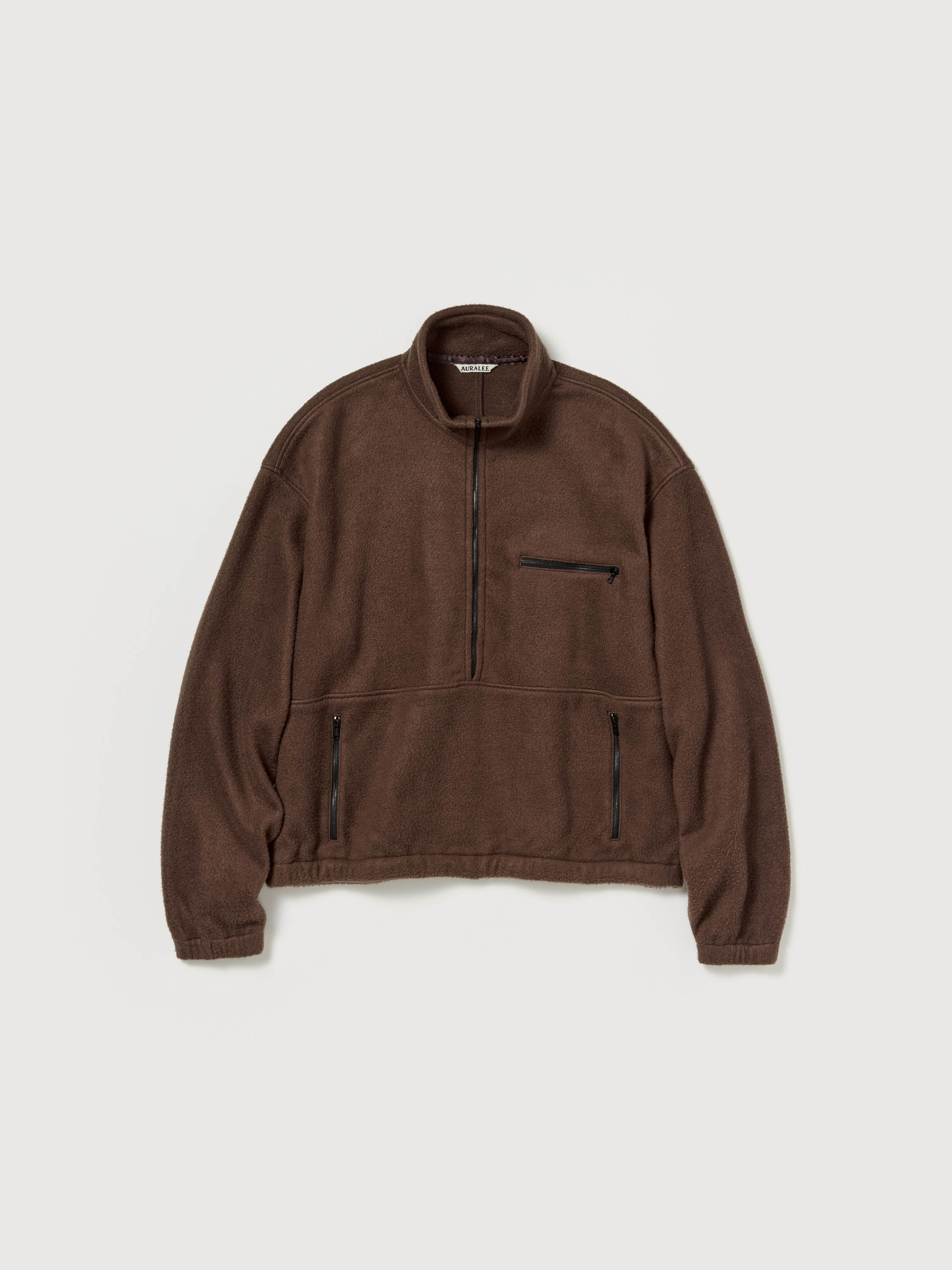 PURE SILK COMFORT FLEECE HALF ZIP P/O 詳細画像 BROWN 1
