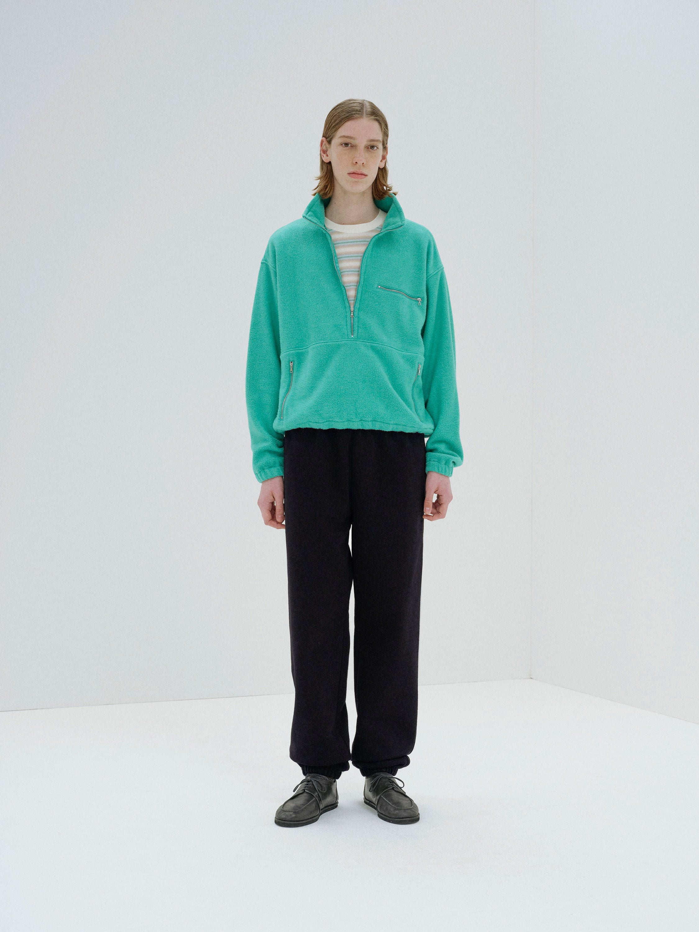 PURE SILK COMFORT FLEECE HALF ZIP P/O 詳細画像 JADE GREEN 1