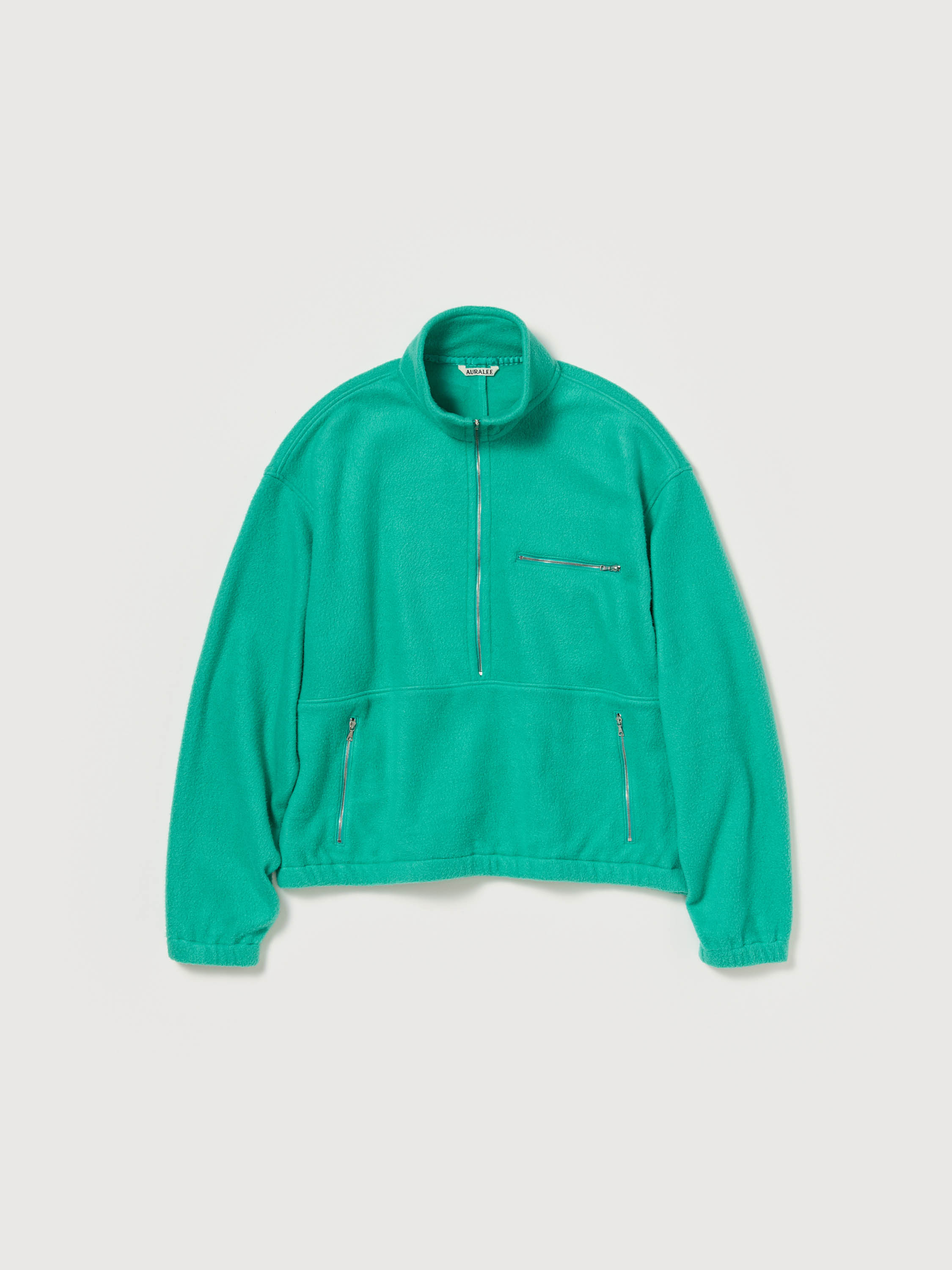PURE SILK COMFORT FLEECE HALF ZIP P/O 詳細画像 JADE GREEN 2