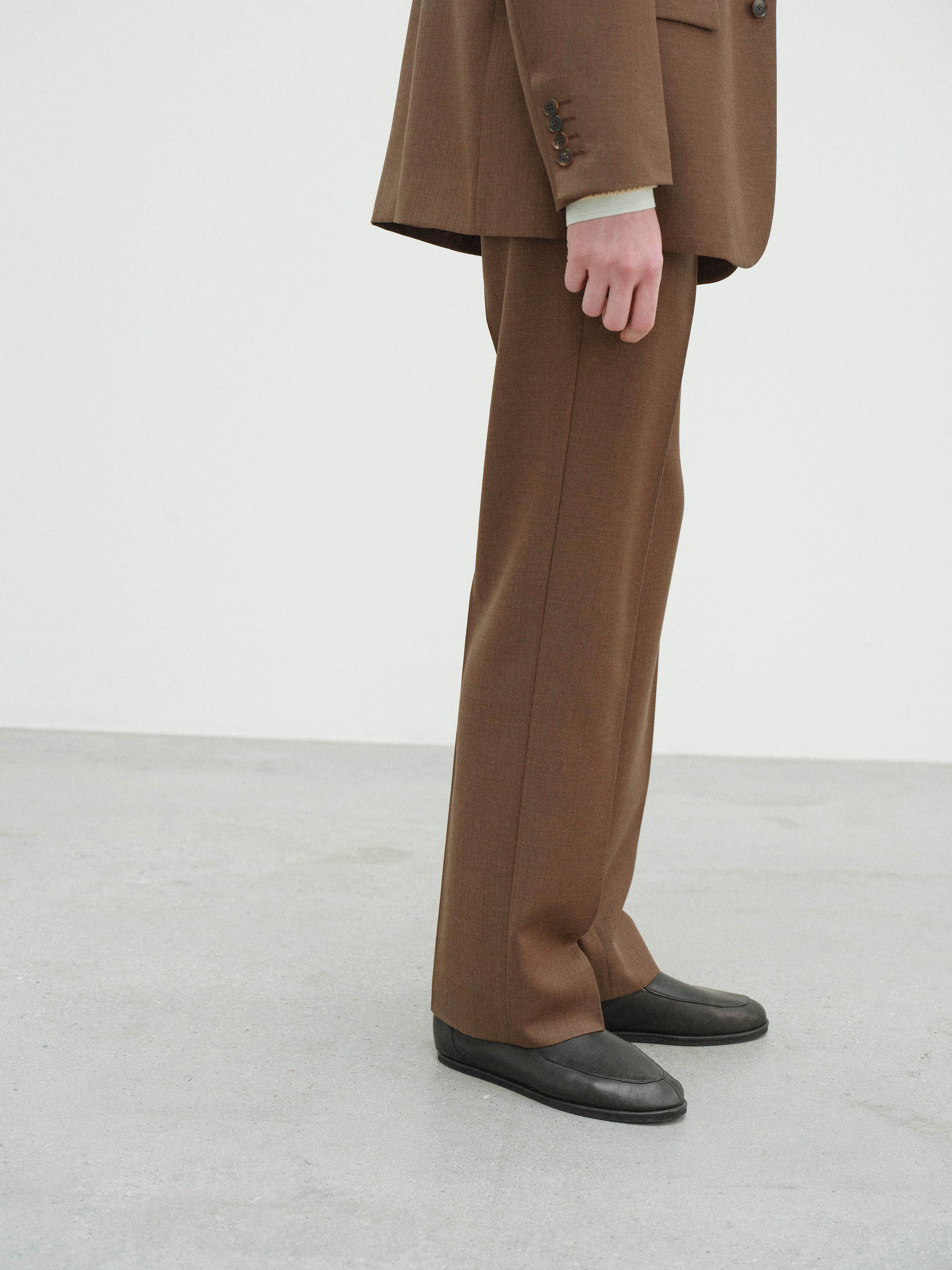 BLUEFACED WOOL NARROW SLACKS 詳細画像 BROWN RED STRIPE 3