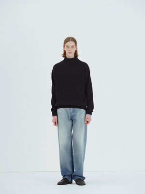 SELVEDGE FADED HEAVY DENIM WIDE PANTS