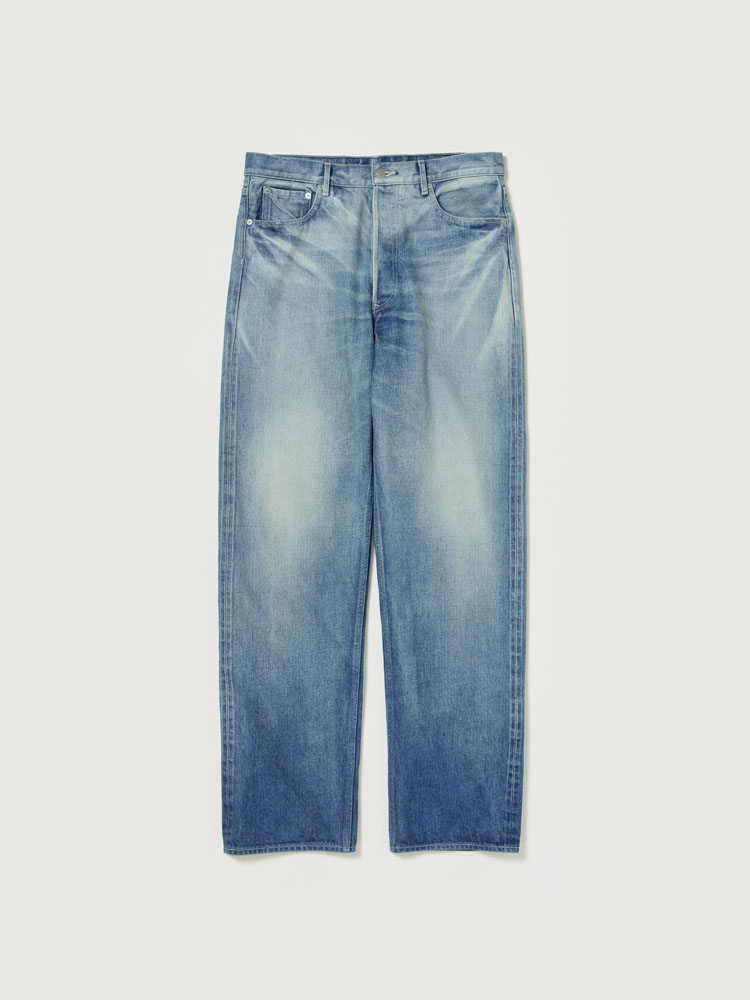 SELVEDGE FADED HEAVY DENIM WIDE PANTS