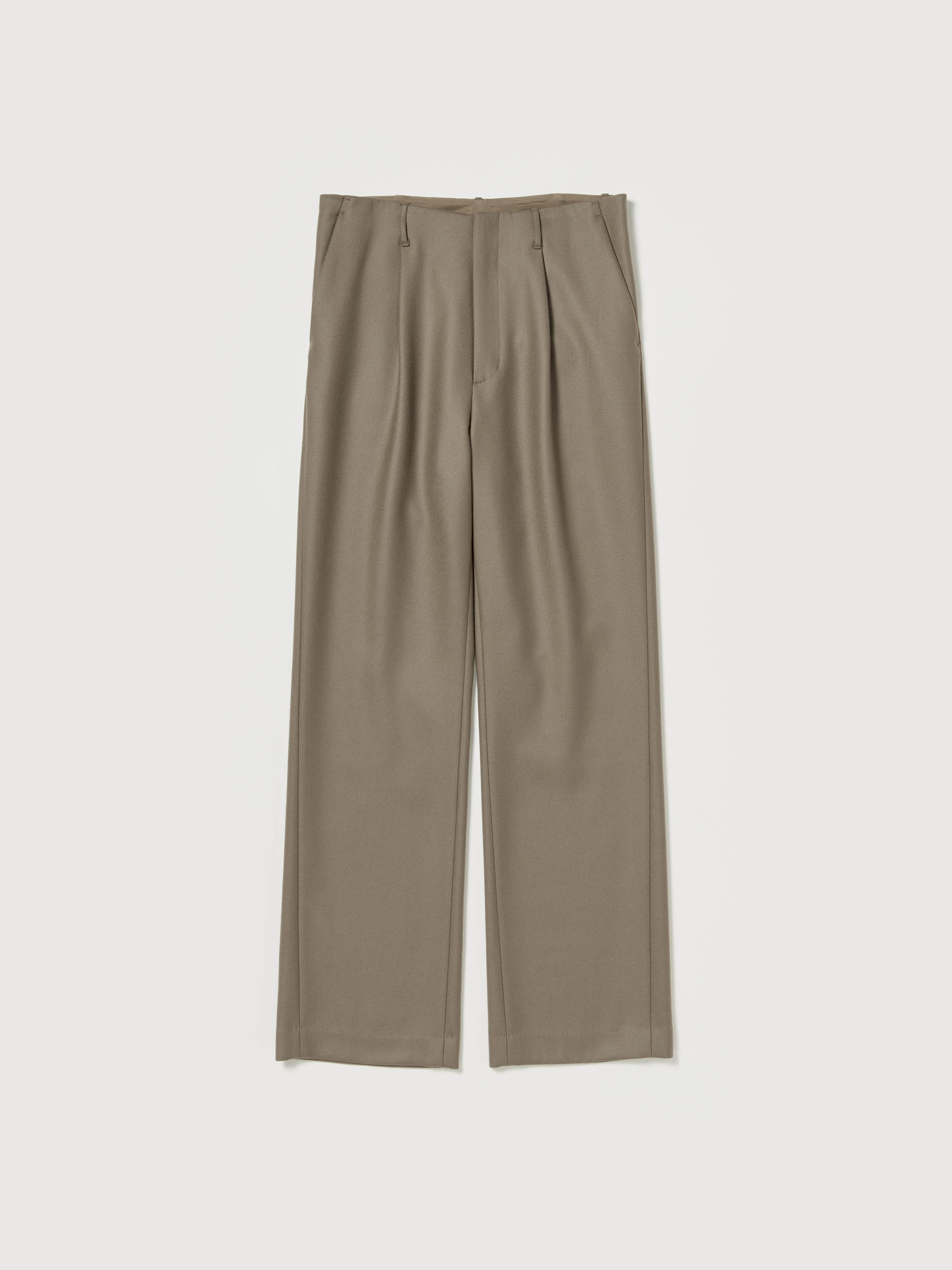 LIGHT MELTON ONE-TUCK SLACKS 詳細画像 KHAKI BROWN 1