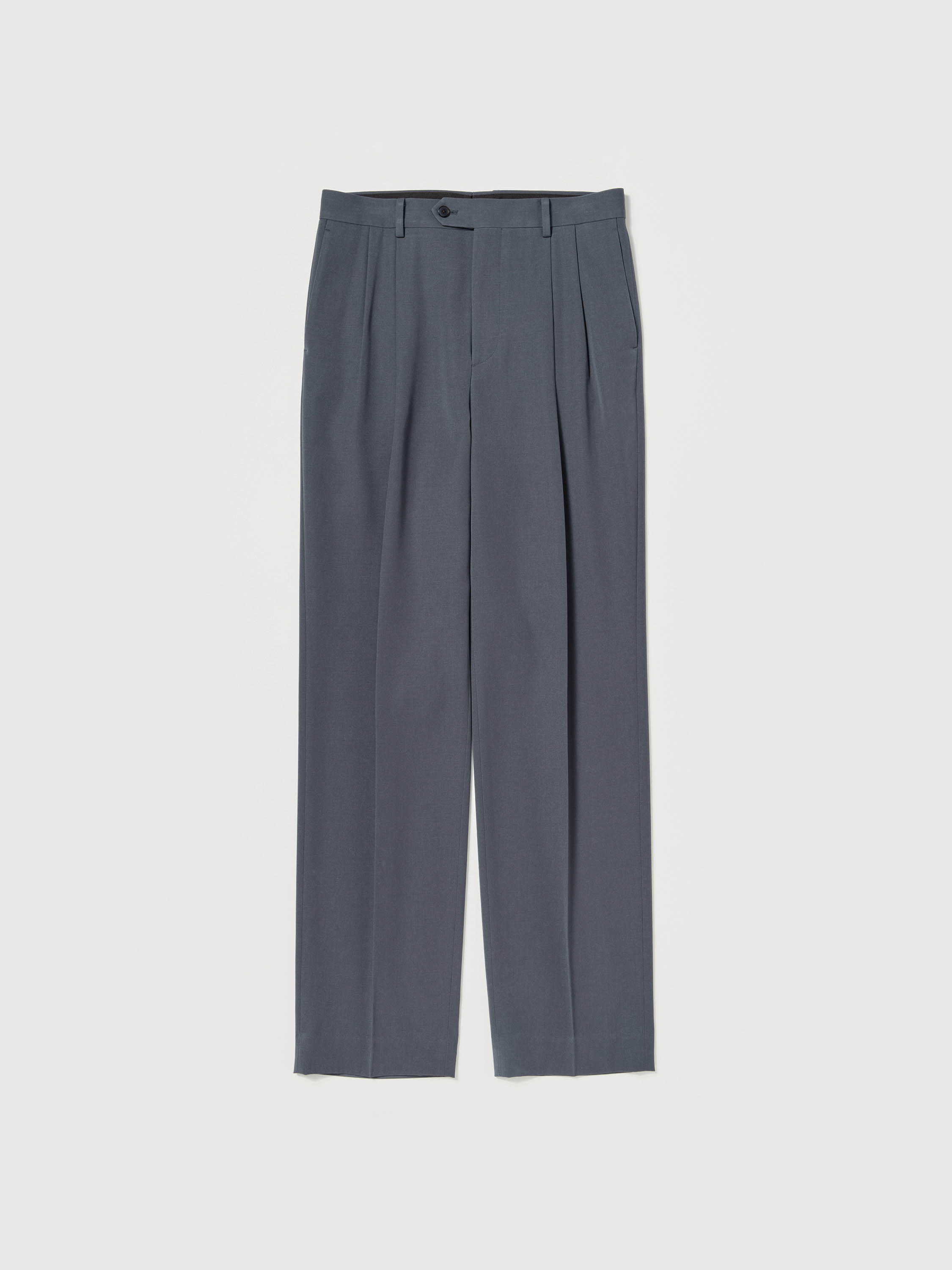 LIGHT WOOL MAX GABARDINE TWO-TUCK SLACKS 詳細画像 DARK GRAY 5