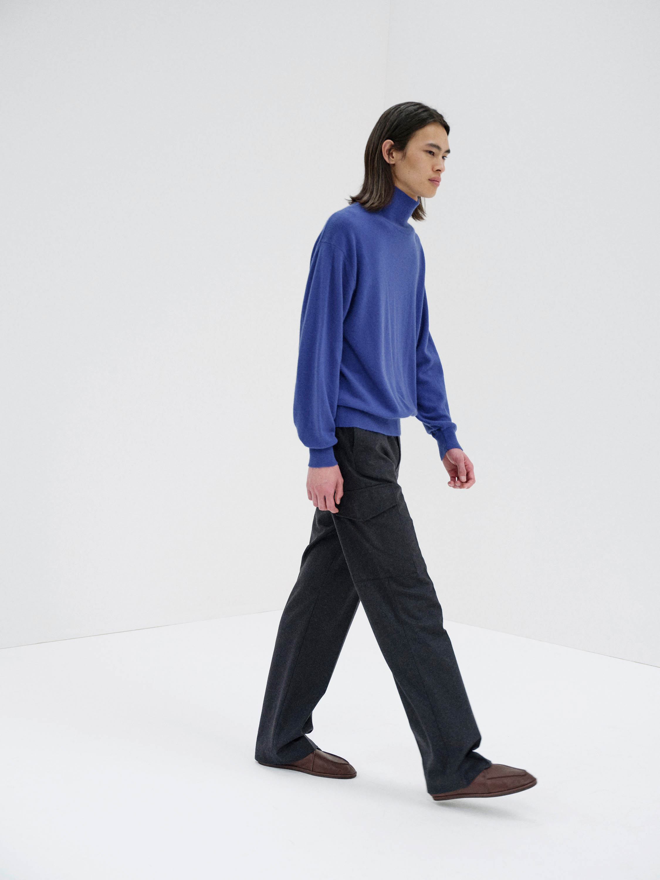 WOOL FULLING FLANNEL CARGO SLACKS 詳細画像 TOP CHARCOAL 2