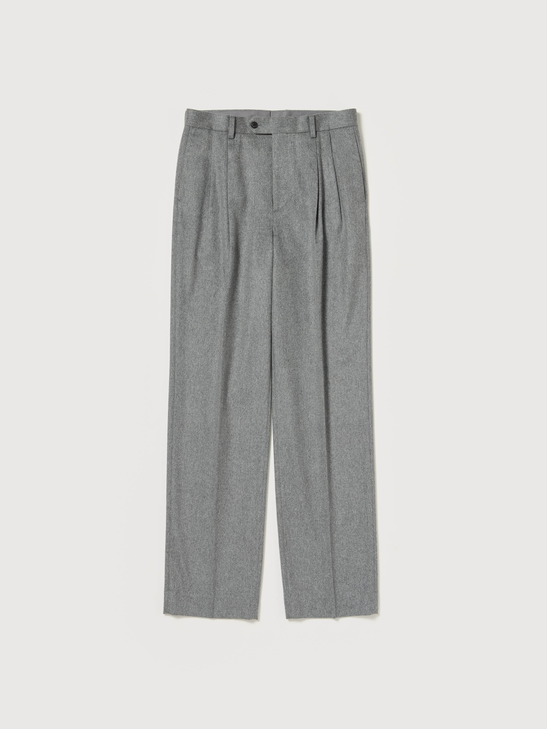CASHMERE MOLESKIN TWO-TUCK SLACKS 詳細画像 TOP GRAY 5